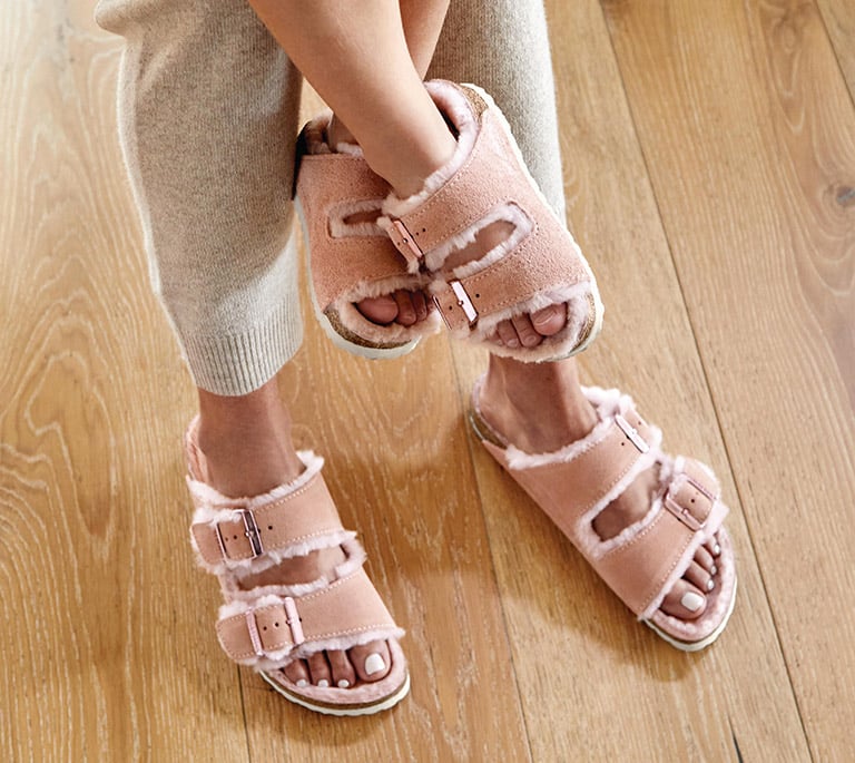 Birkenstock arizona shearling sandal outlet nude