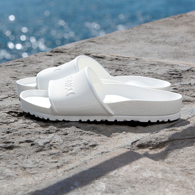 water friendly white birkenstocks
