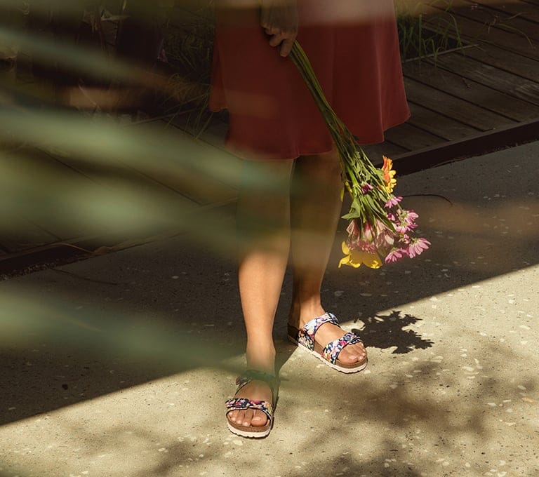 birkenstock flower clogs