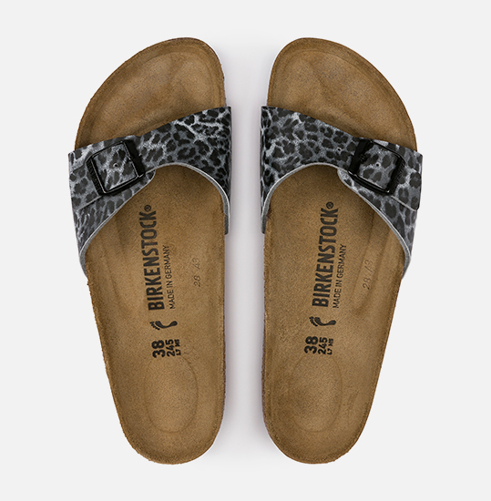 leopard print birkenstock style sandals