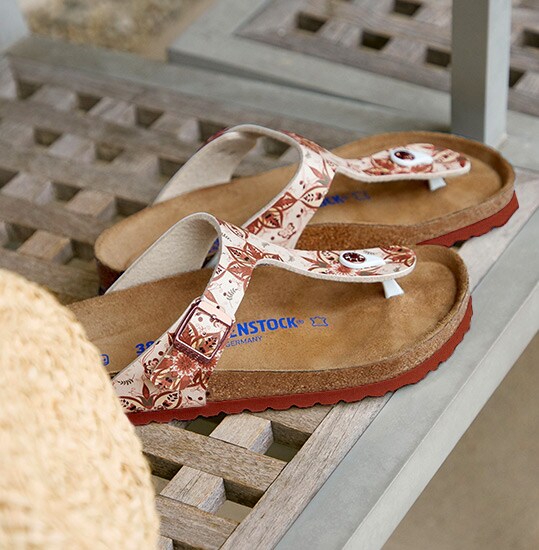 floral birkenstock clogs