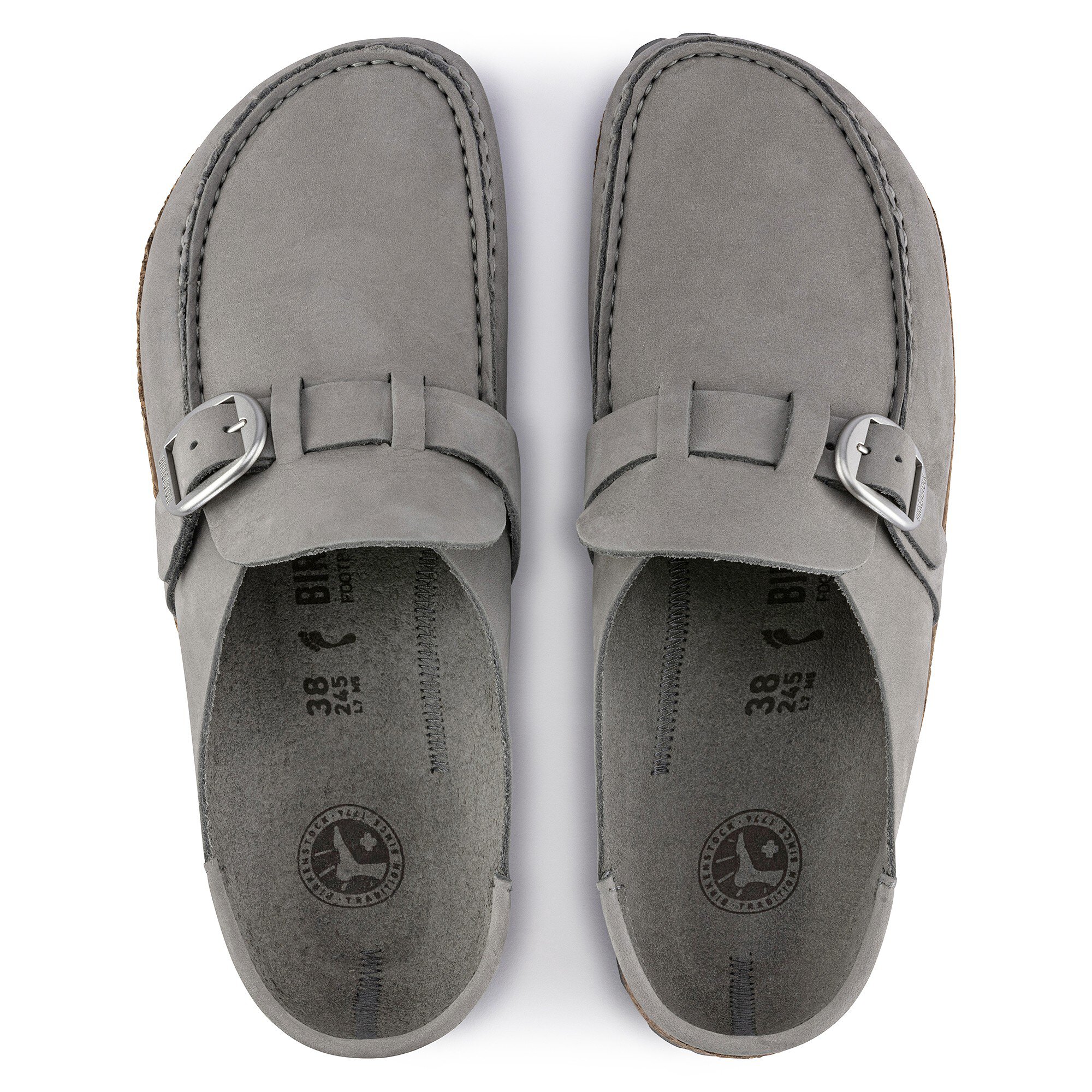 Сабо Birkenstock Buckley Nubuck Leather, цвет: Серый — фото 2