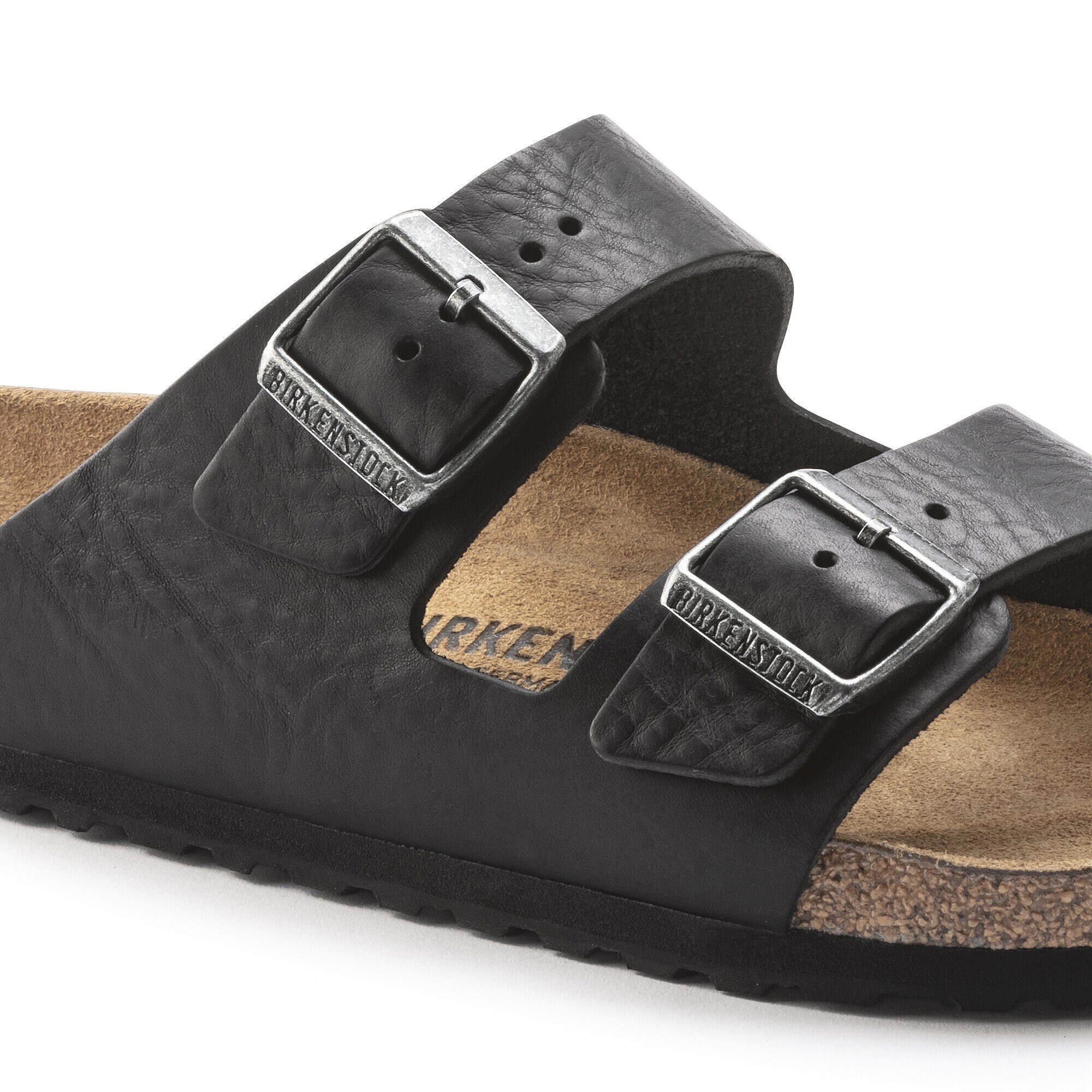 Мужские сандалии Birkenstock Arizona Grip Natural Leather, цвет: Винтажный чёрный — фото 5