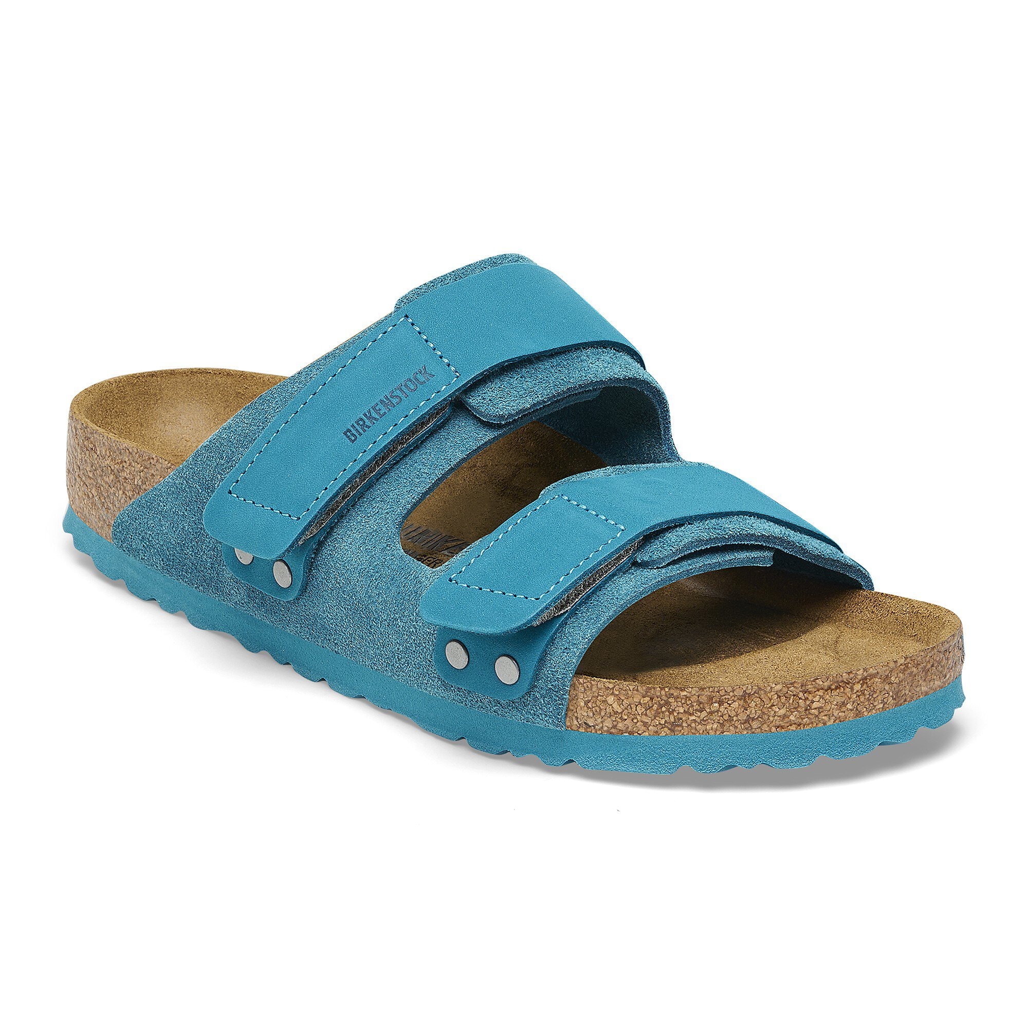Uji Nubuck-Suede Leather in Color Deep Turquoise