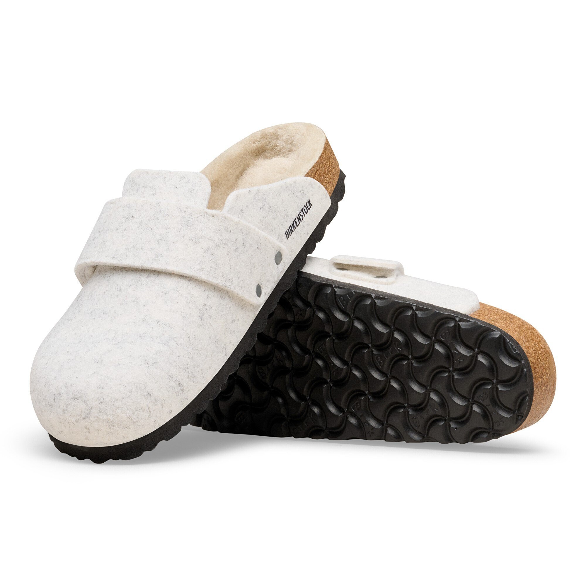 Сабо Birkenstock Loma Shearling Felt, цвет: Устричный — фото 5
