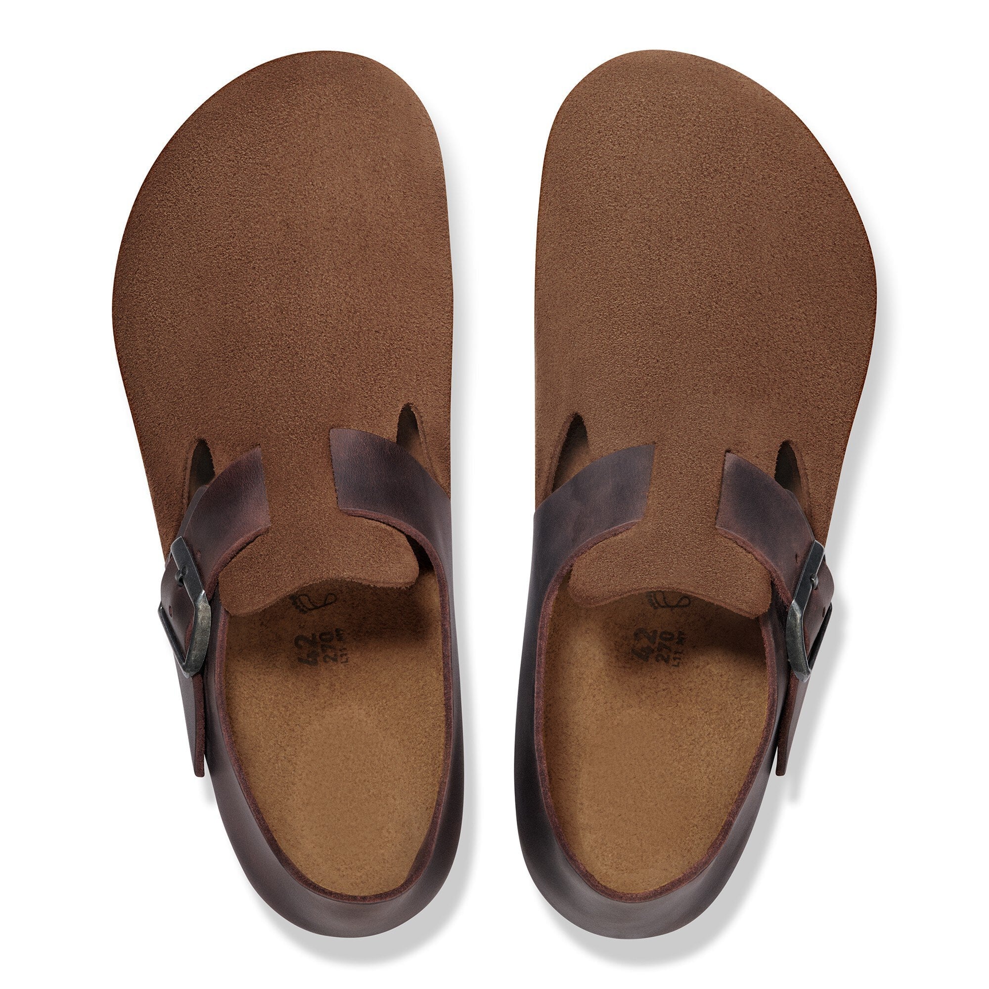 Тапочки Birkenstock London Mixed Leather, цвет: Тёмный чайный — фото 2