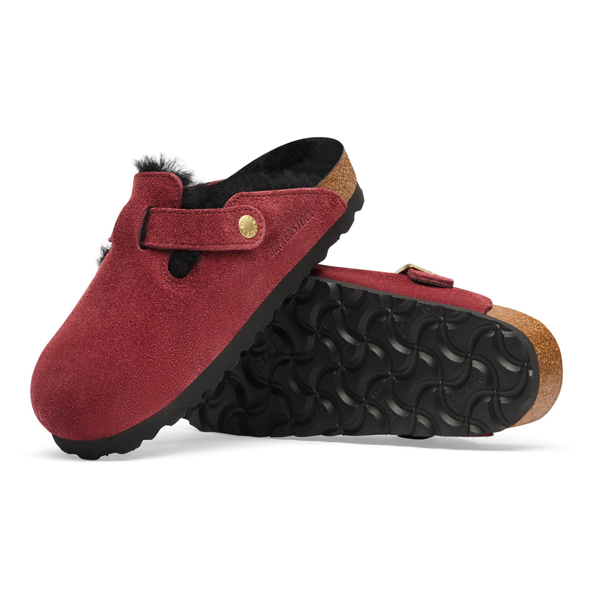 Сабо Birkenstock Boston VL/Fell Suede Leather, цвет: Zinfandel — фото 8