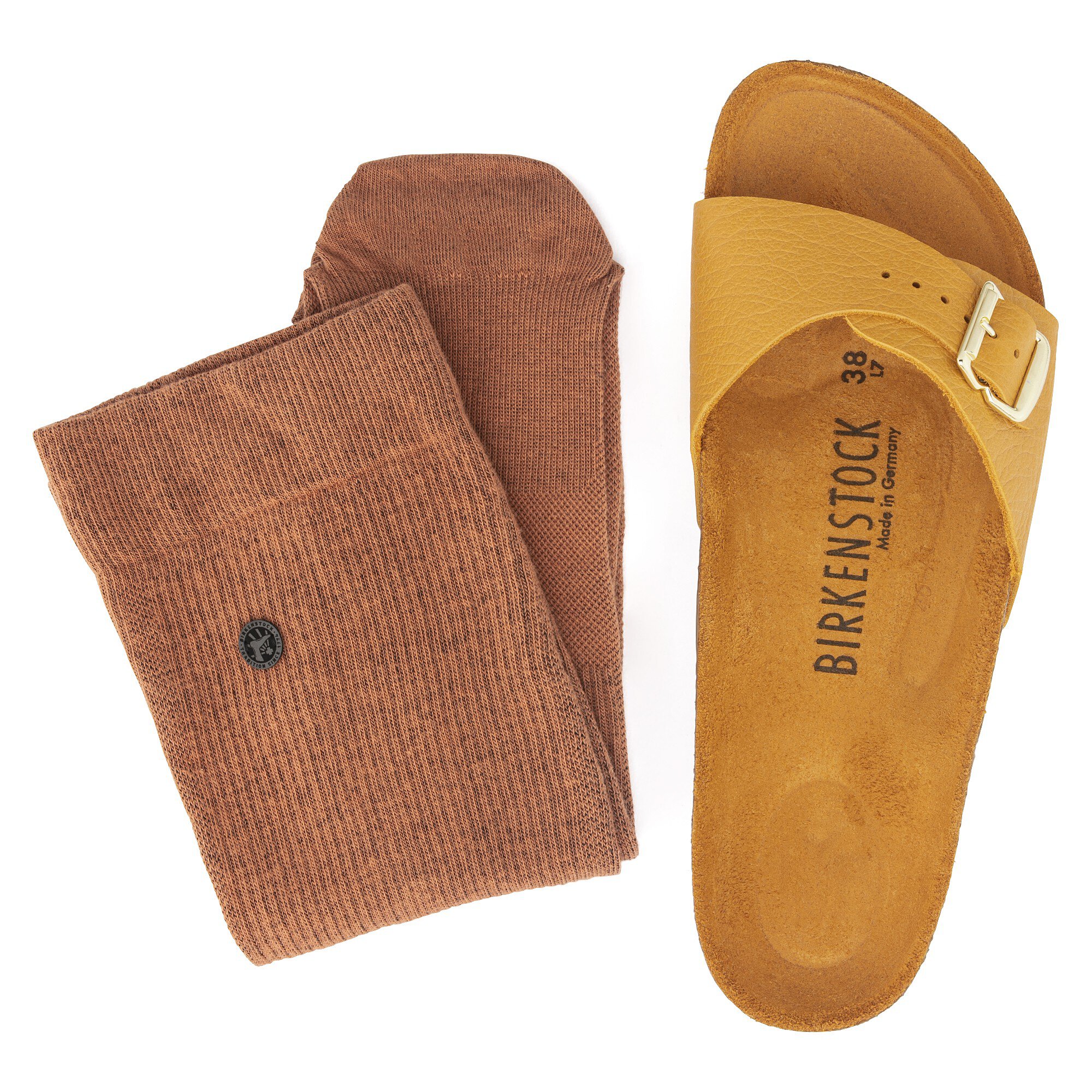 Сандалии Birkenstock Madrid Natural Leather Coarsely, цвет: Коричневый — фото 5