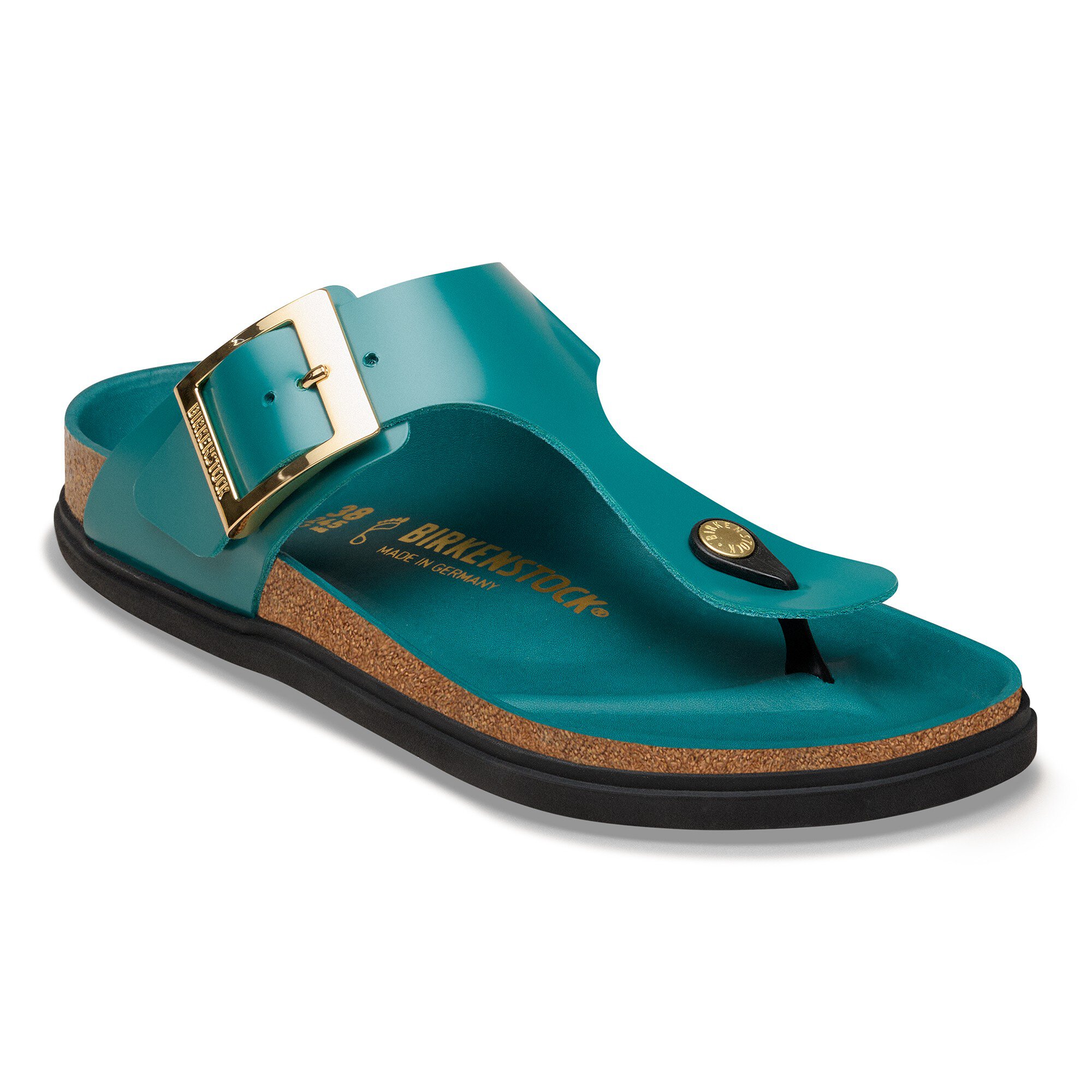 Gizeh Droplet Buckle Natural Leather Patent in Color High-Shine