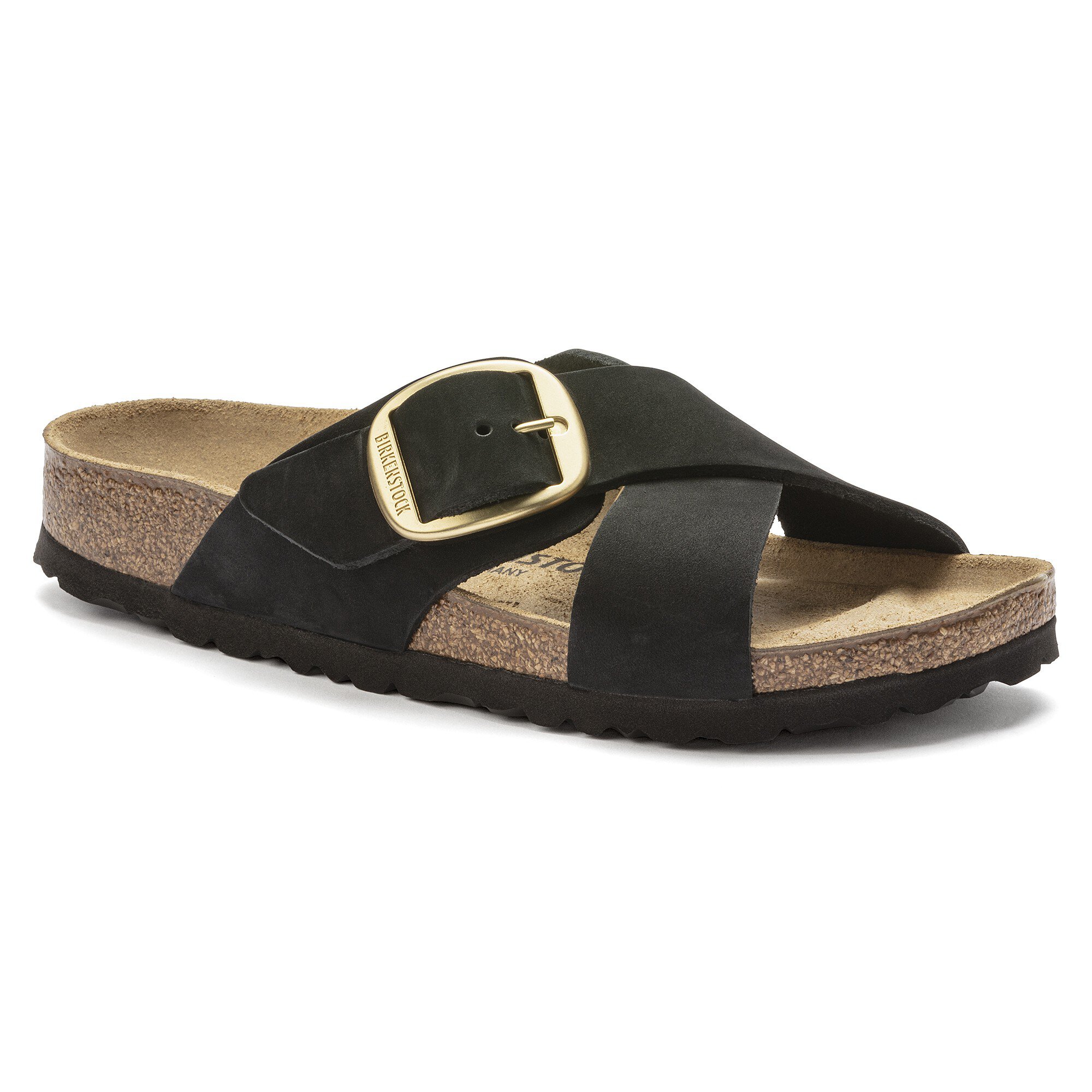 Siena Big Buckle Nubuck Leather in Color Black | BIRKENSTOCK US