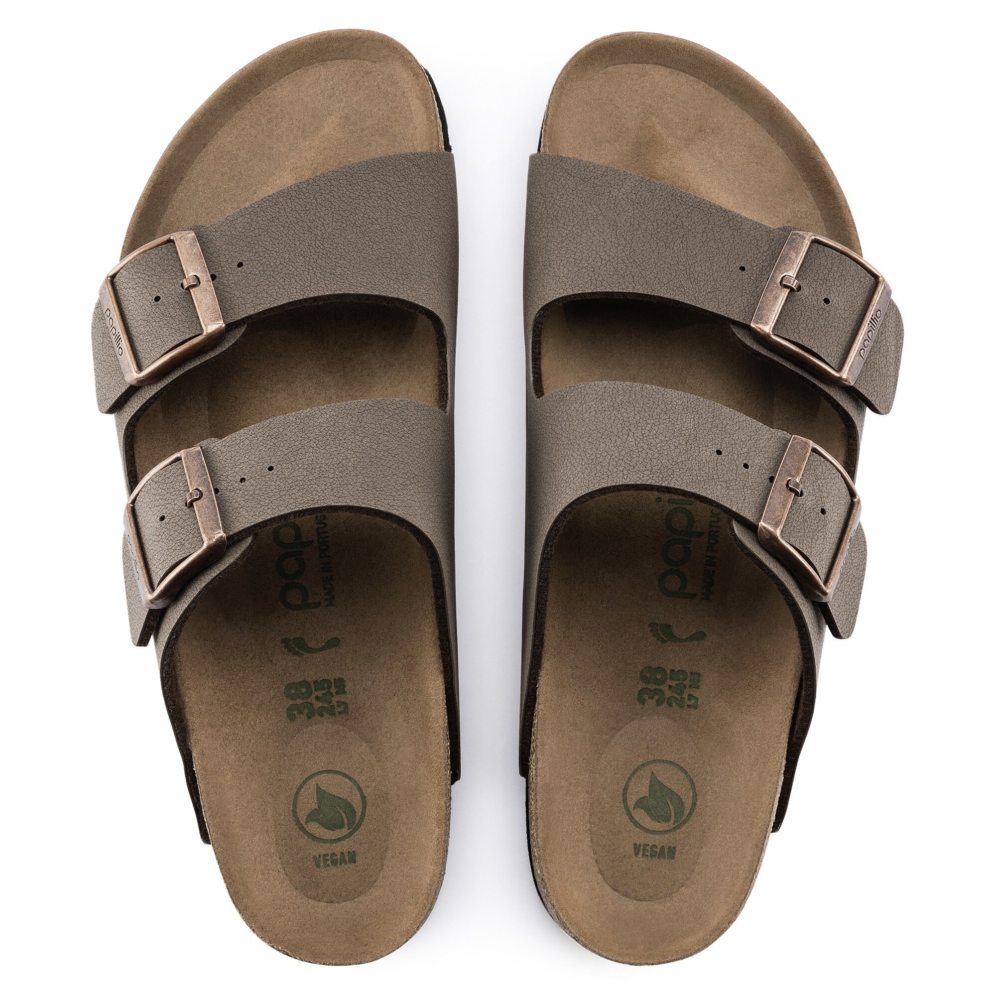 Женские сандалии Birkenstock Arizona Platform Vegan Birko-Flor Nubuck, цвет: Мокко — фото 2