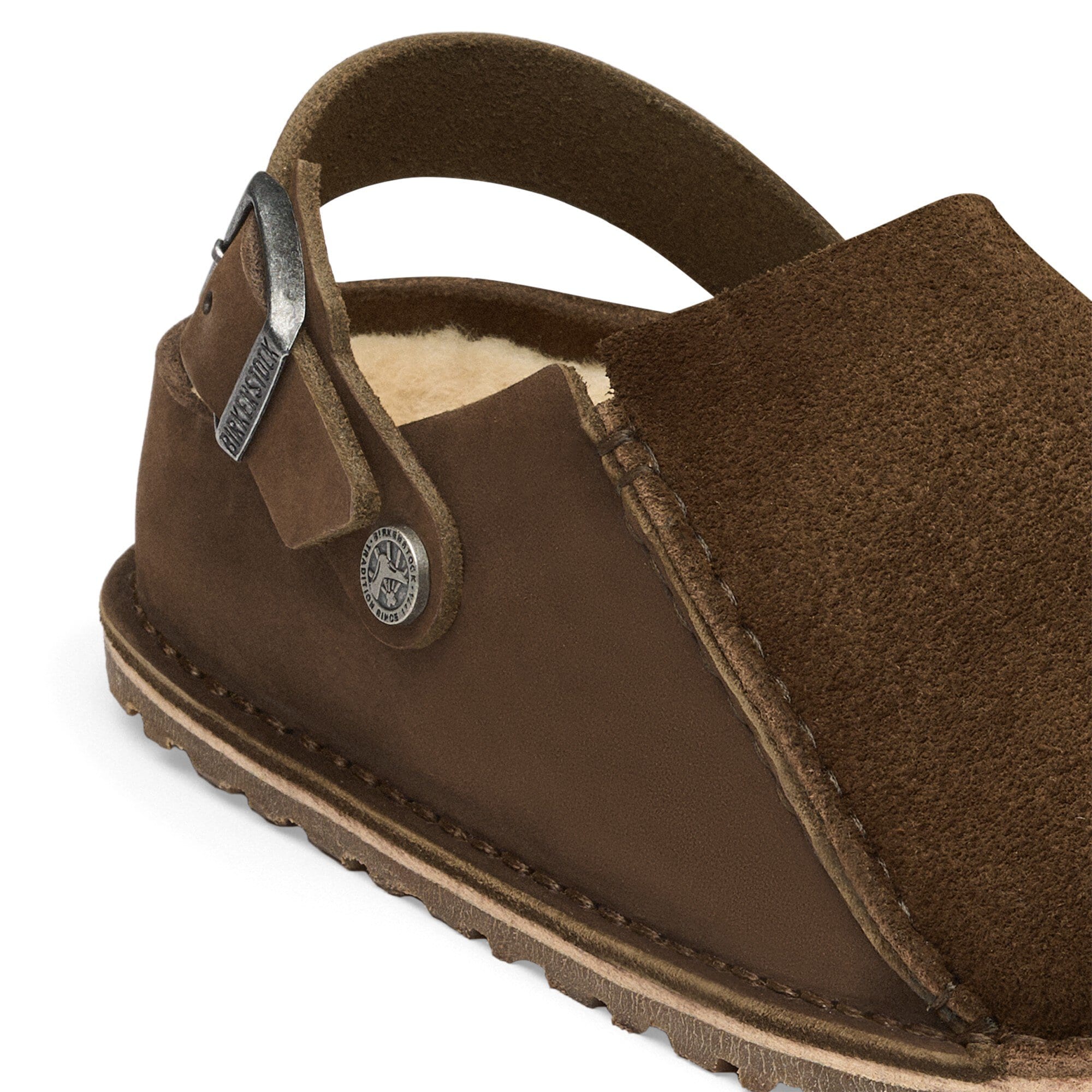 Сабо Birkenstock Lutry Premium Split Shearling Nubuck Leather/Suede, цвет: Carafe — фото 6
