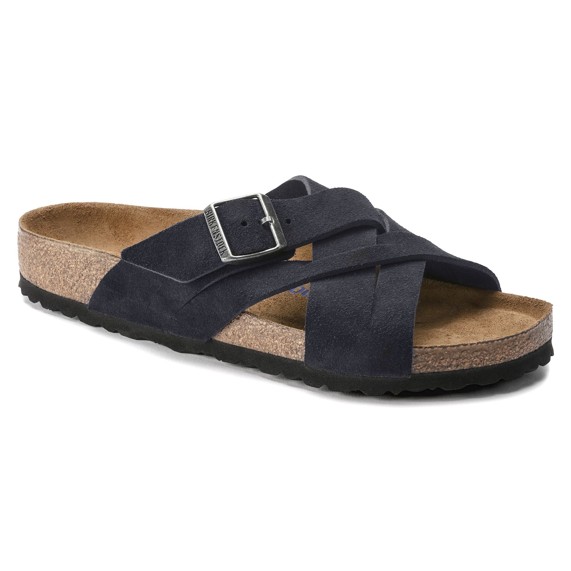 Lugano Soft Footbed Suede Leather in Color Midnight Blue