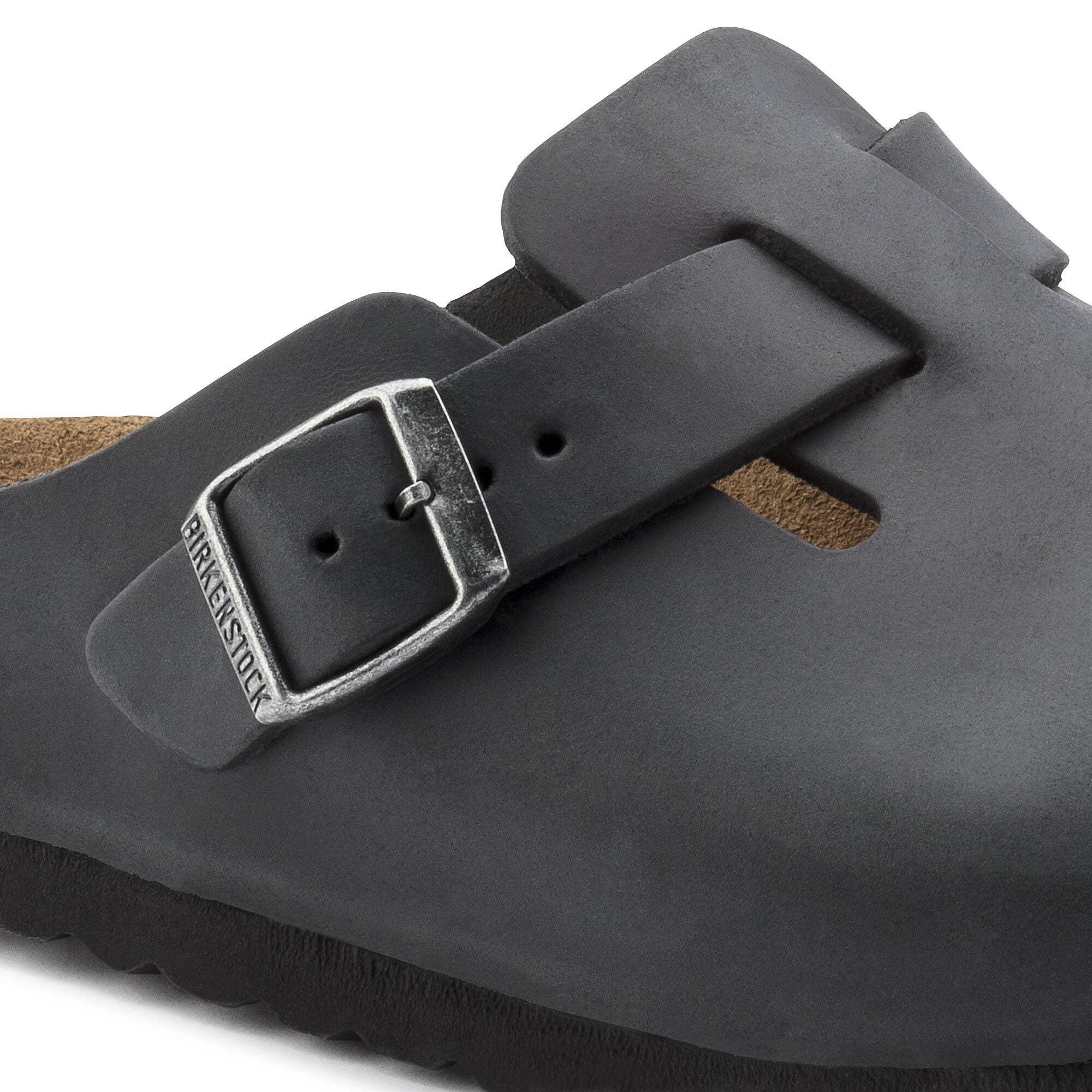 Сабо Birkenstock Boston Natural Leather Oiled, цвет: Чёрный — фото 4