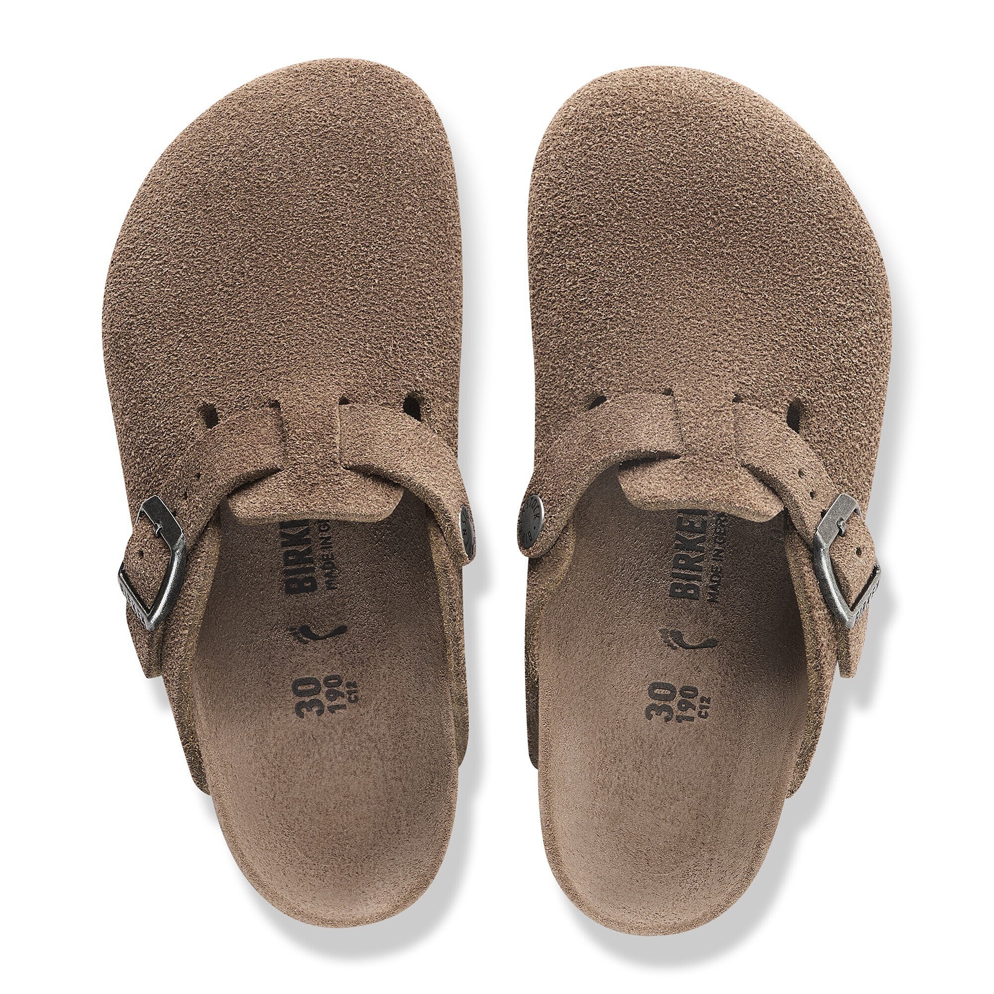 Детские сабо Birkenstock Boston Kids Suede Leather, цвет: Серый — фото 2