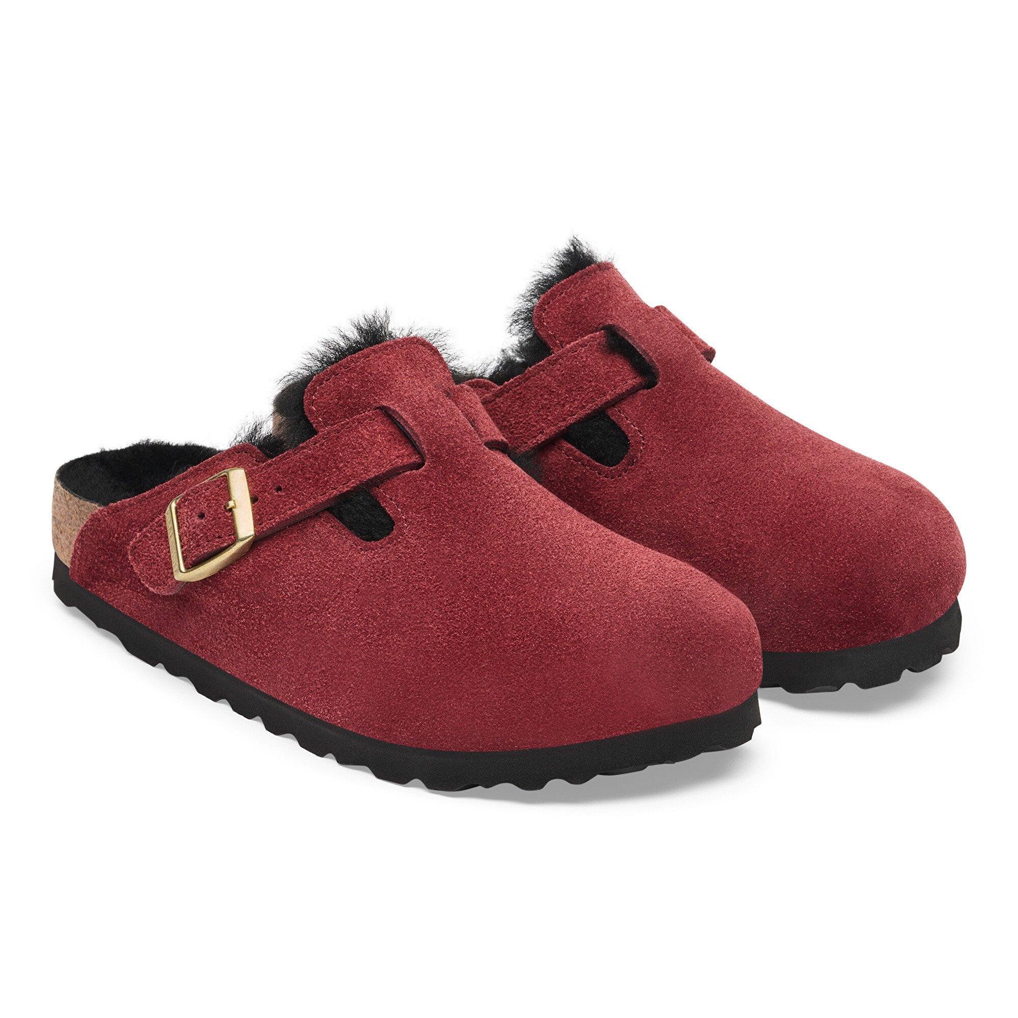 Сабо Birkenstock Boston VL/Fell Suede Leather, цвет: Zinfandel — фото 4