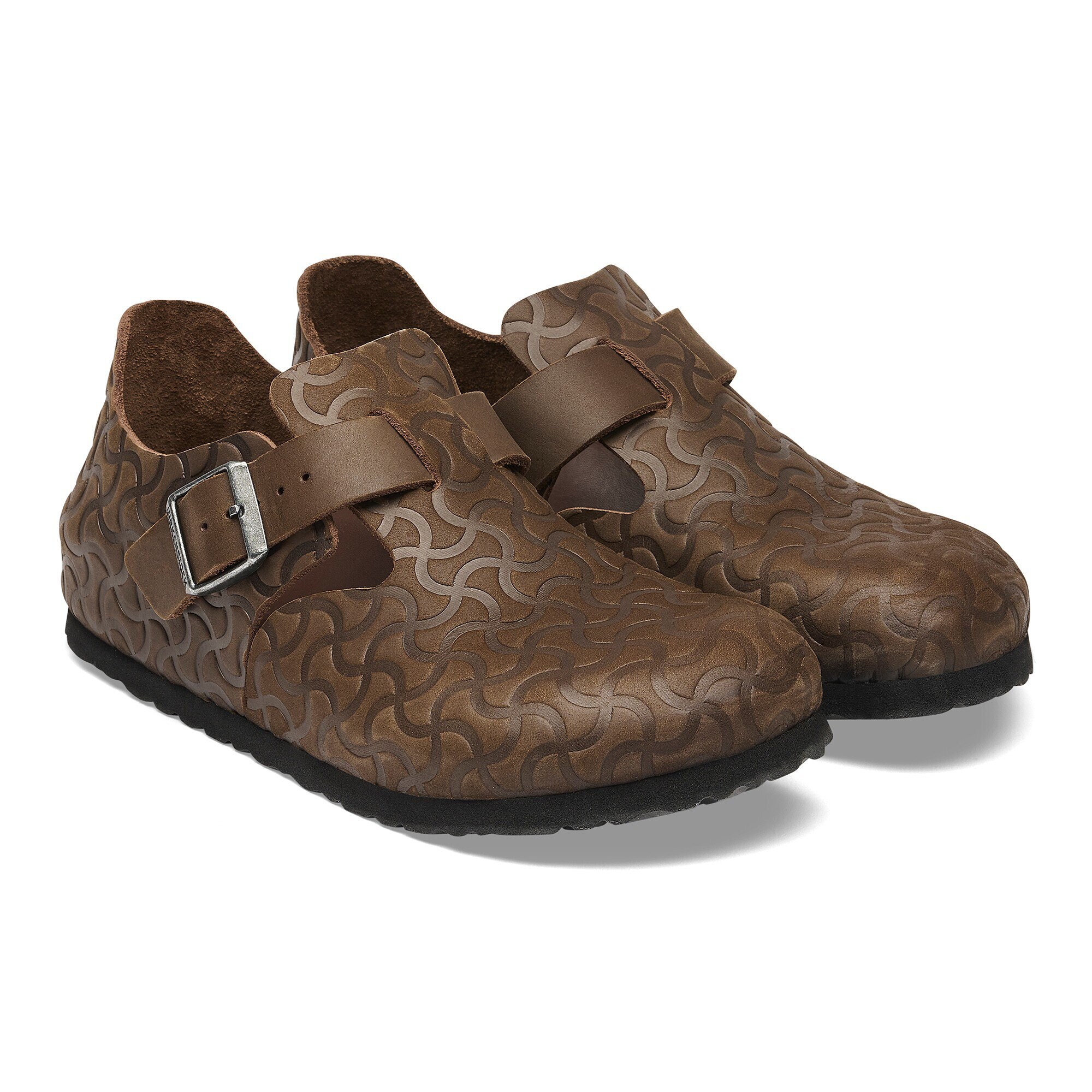 Туфли Birkenstock London Single Strap Natural Leather Embossed, цвет: Carafe — фото 7