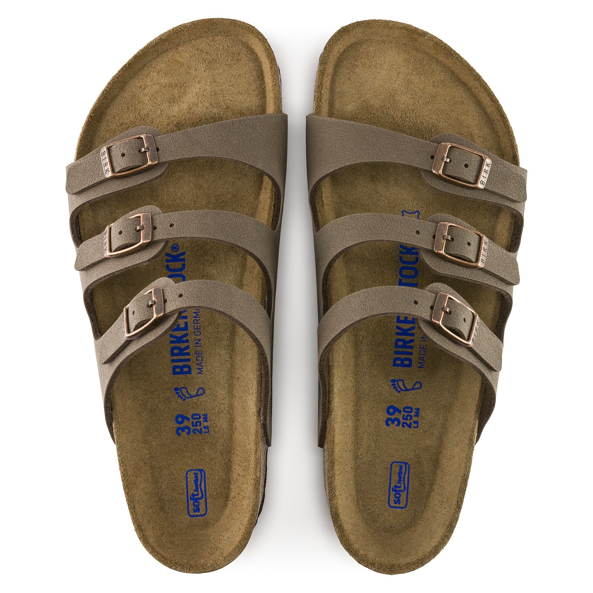 Женские сандалии Birkenstock Florida Soft Footbed Birko-Flor Nubuck, цвет: Мокко — фото 2