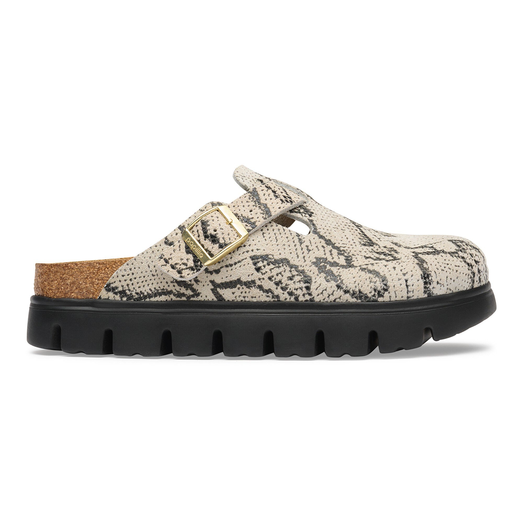 Сабо Birkenstock Boston PAP Chunky Suede Leather, цвет: Змеиный устричный — фото 3