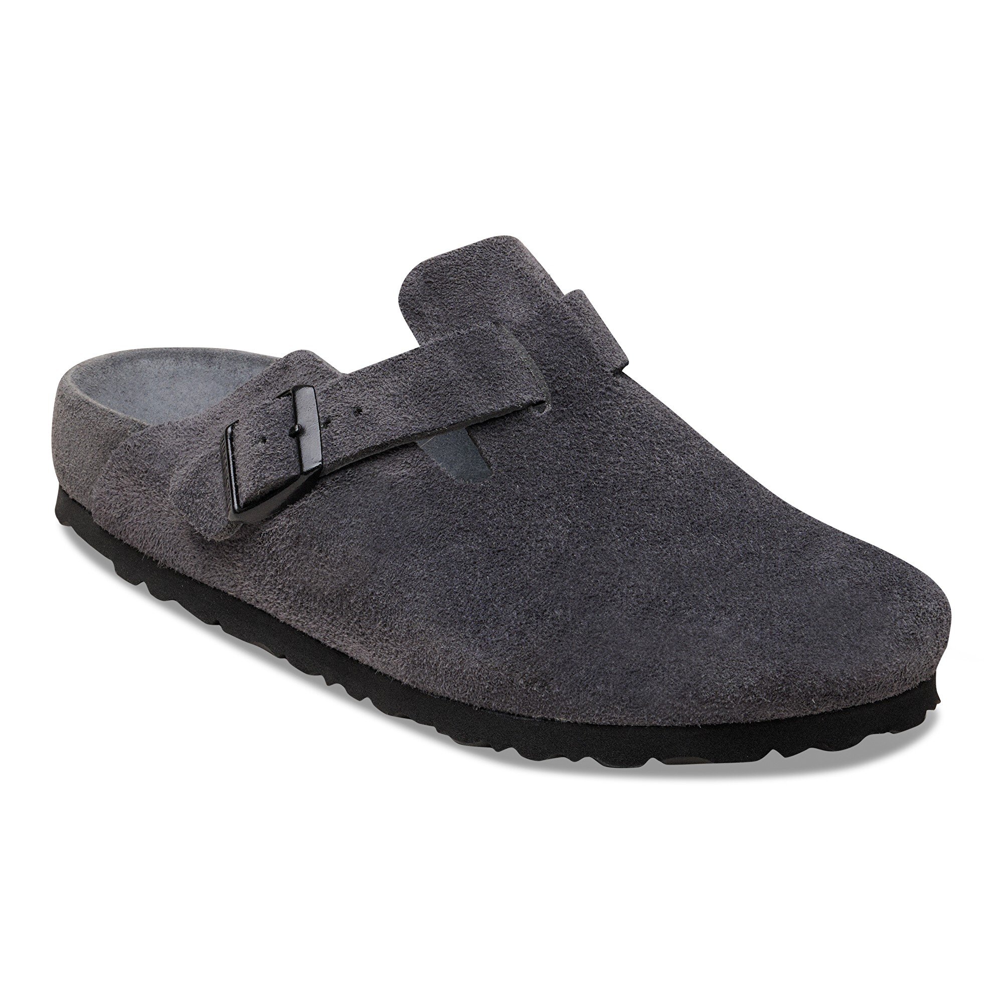 Boston Suede Leather in Color Charcoal | BIRKENSTOCK US