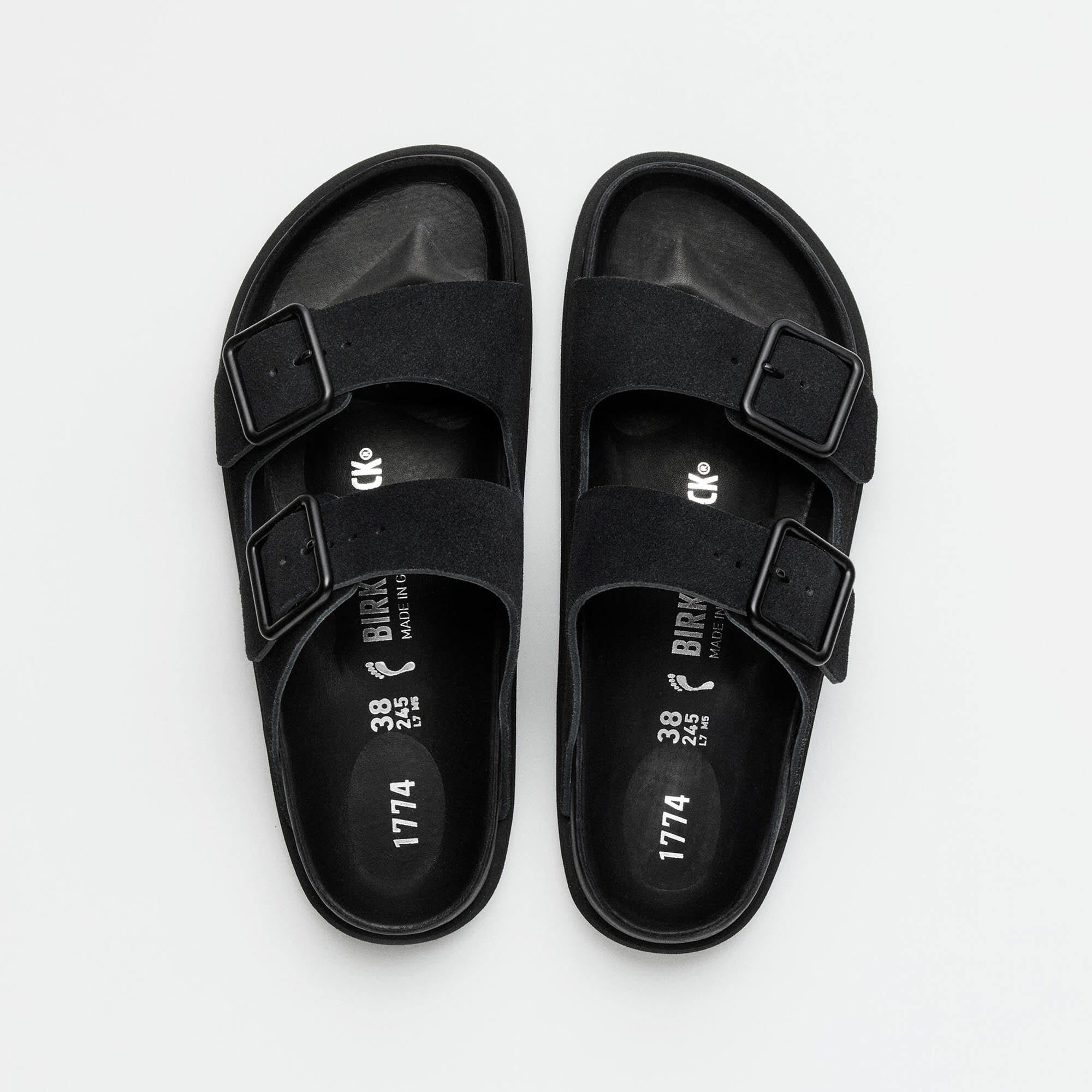 1774 Arizona Suede Leather in Color Cazador Black | BIRKENSTOCK US