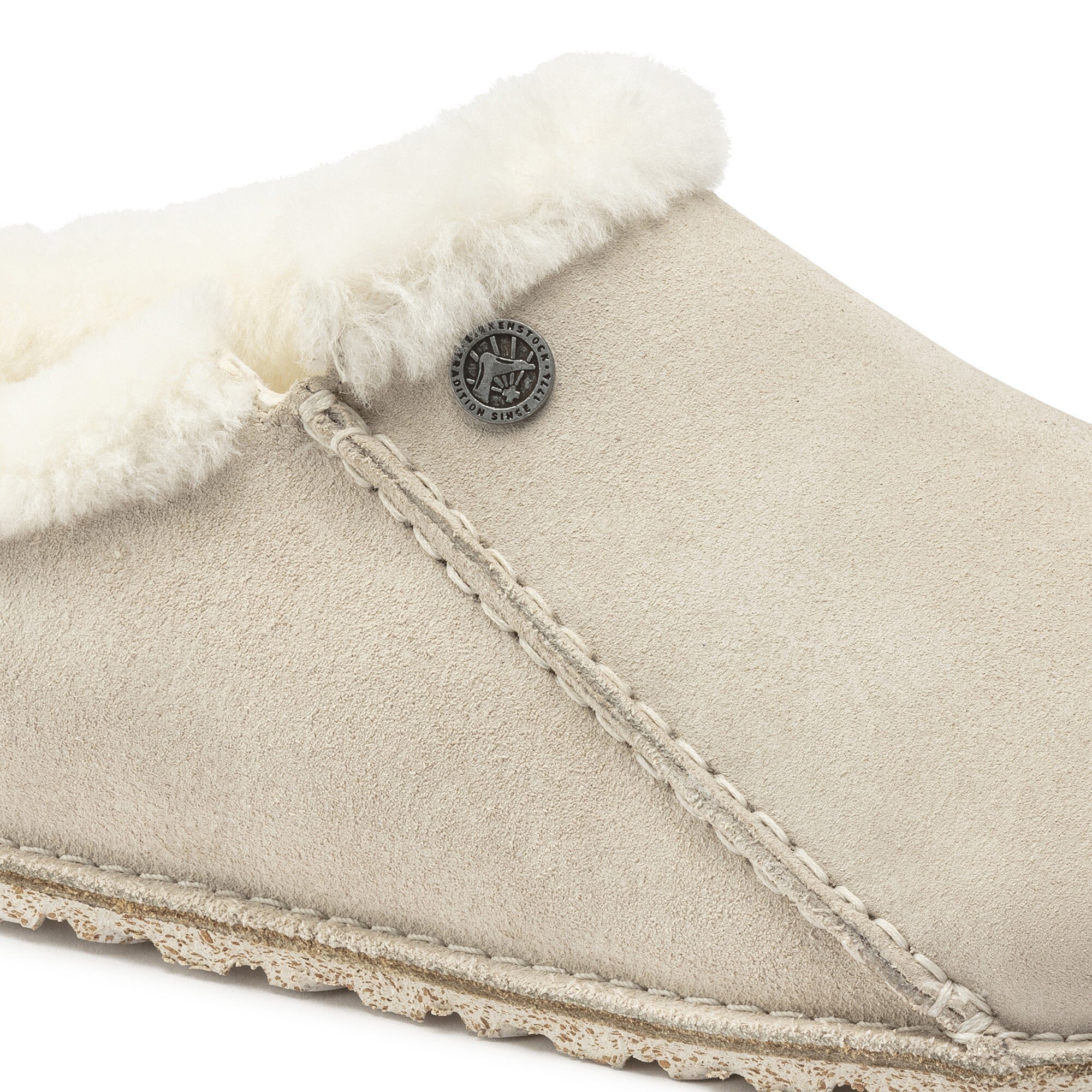 Тапочки Birkenstock Zermatt Premium Shearling Suede Leather, цвет: Состаренный белый — фото 5