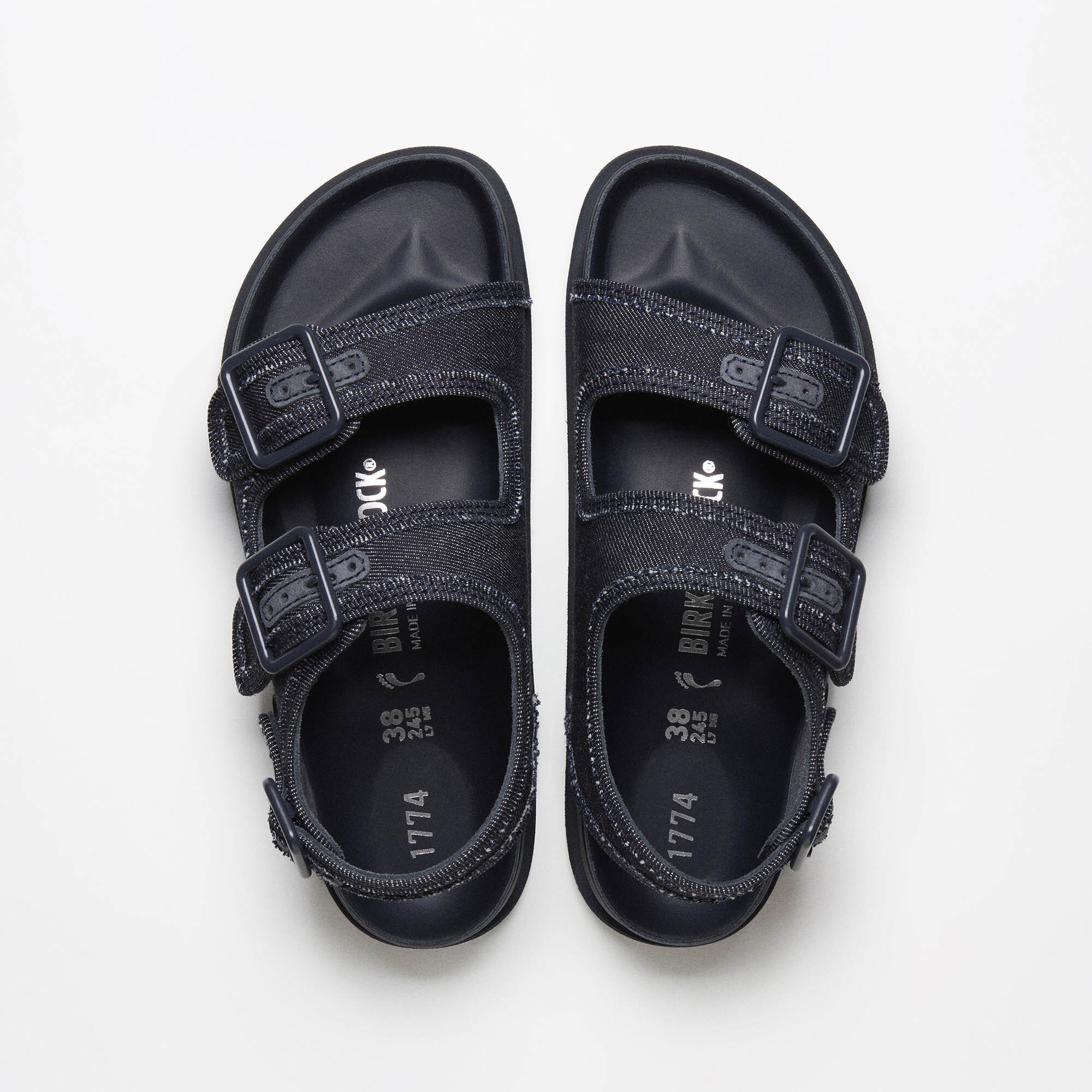 定価6.3万 BIRKENSTOCK 1774 MILANO DENIM 44 1774 Milano Denim Natural Leather-Felt in Color Dark Wash