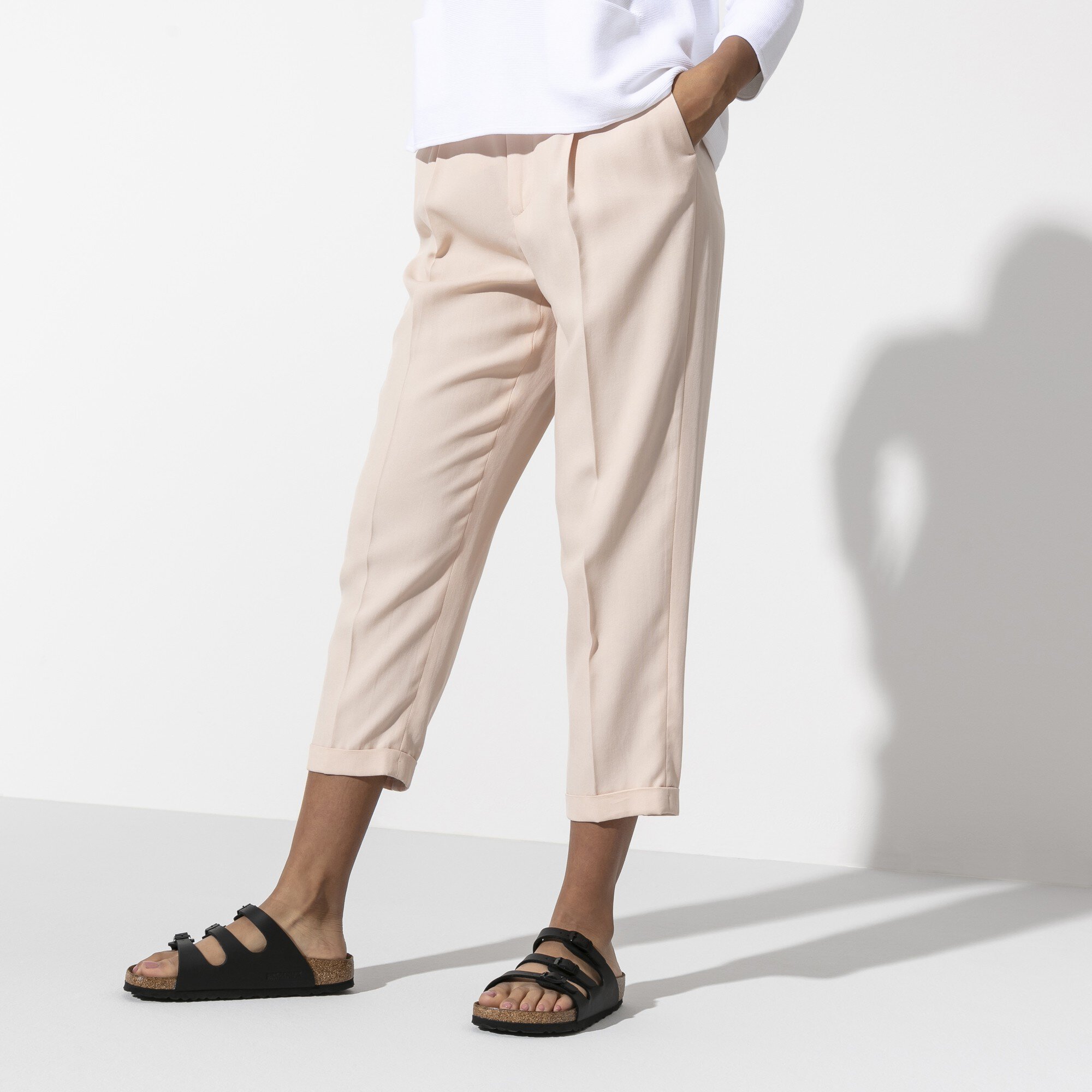 Женские сандалии Birkenstock Florida Soft Footbed Birko-Flor, цвет: Чёрный — фото 7