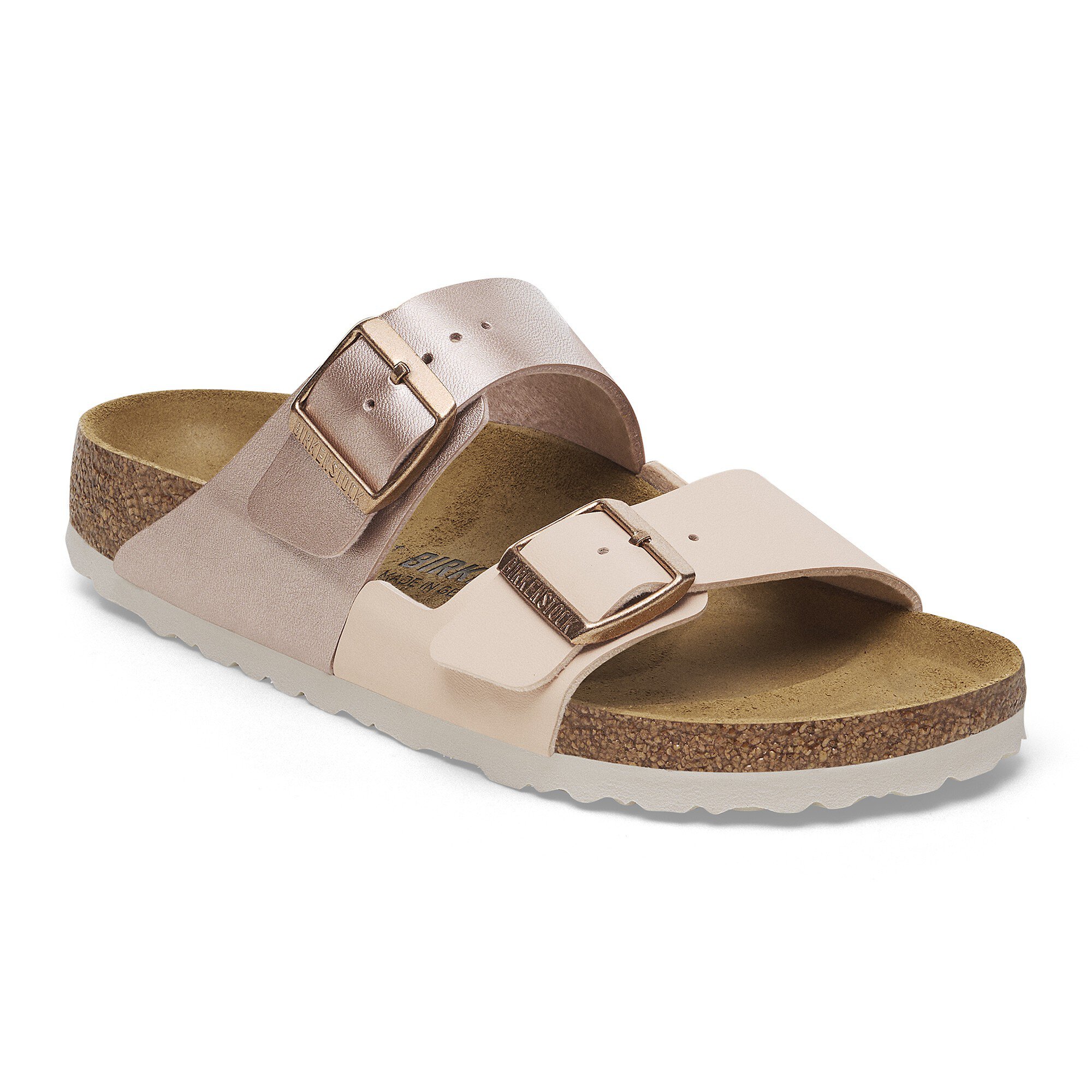 靴 BIRKENSTOCK Arizona 38 Arizona Big Buckle Natural Leather Patent High-Shine New