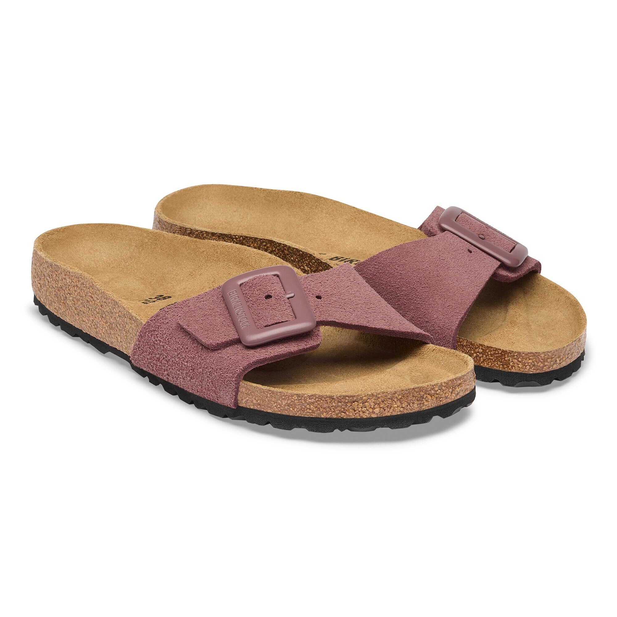 Женские сандалии Birkenstock Madrid Cushion Buckle Suede Leather, цвет: Pepper — фото 5