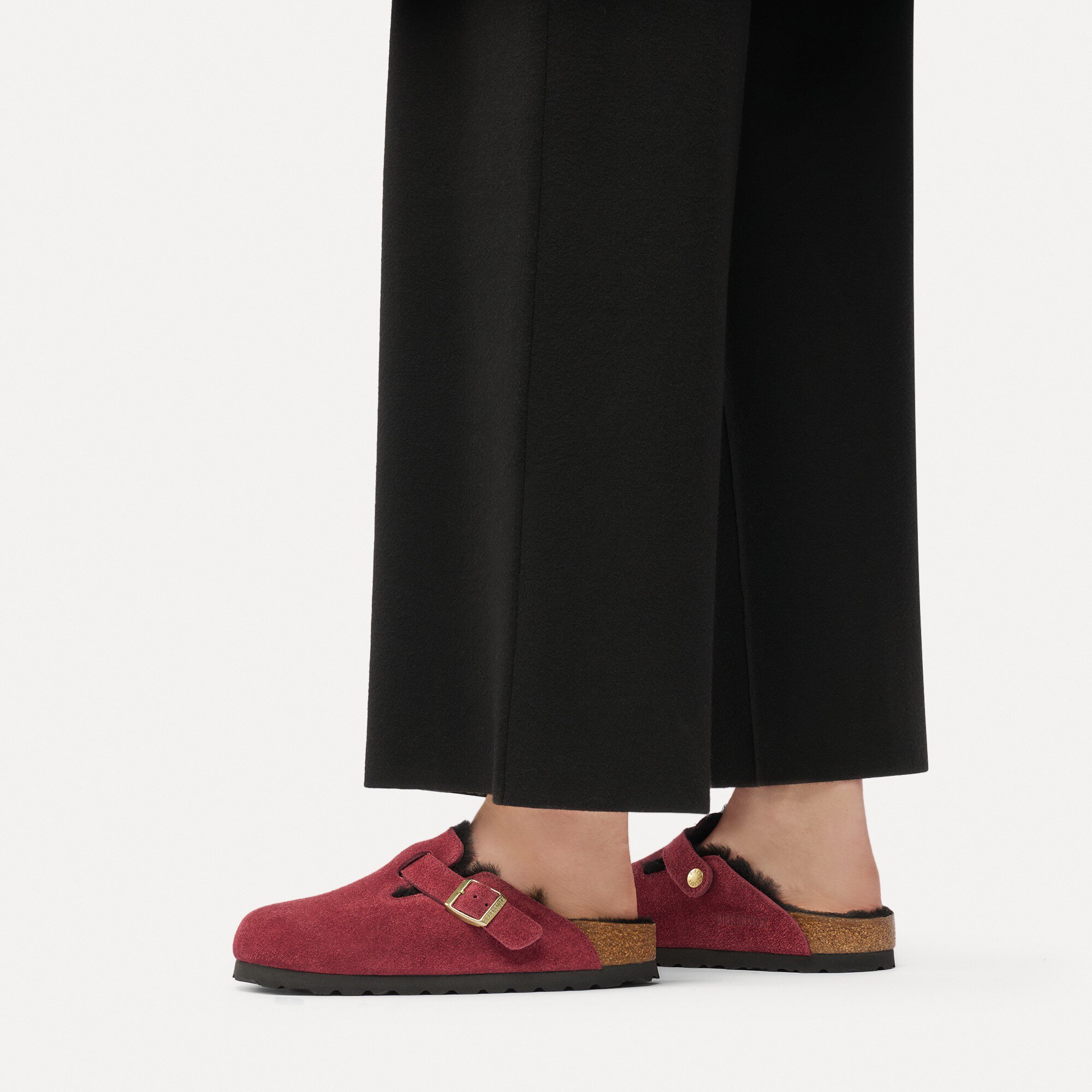 Сабо Birkenstock Boston VL/Fell Suede Leather, цвет: Zinfandel — фото 7