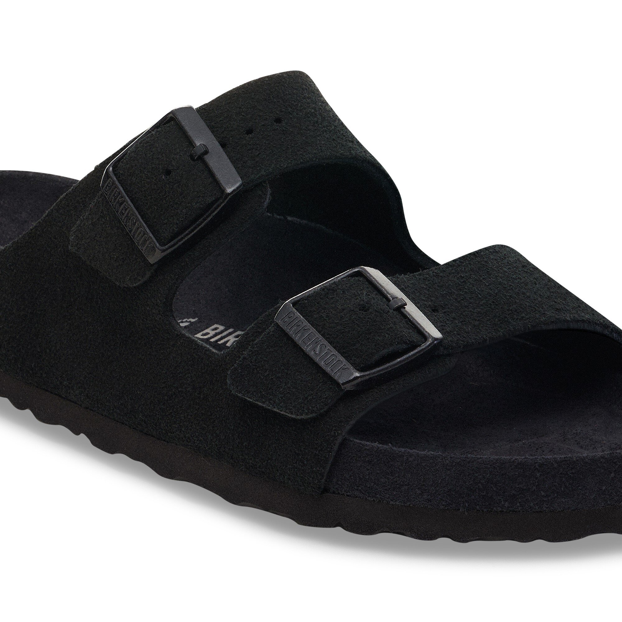Сандалии Birkenstock Arizona Suede Leather, цвет: Чёрный — фото 6