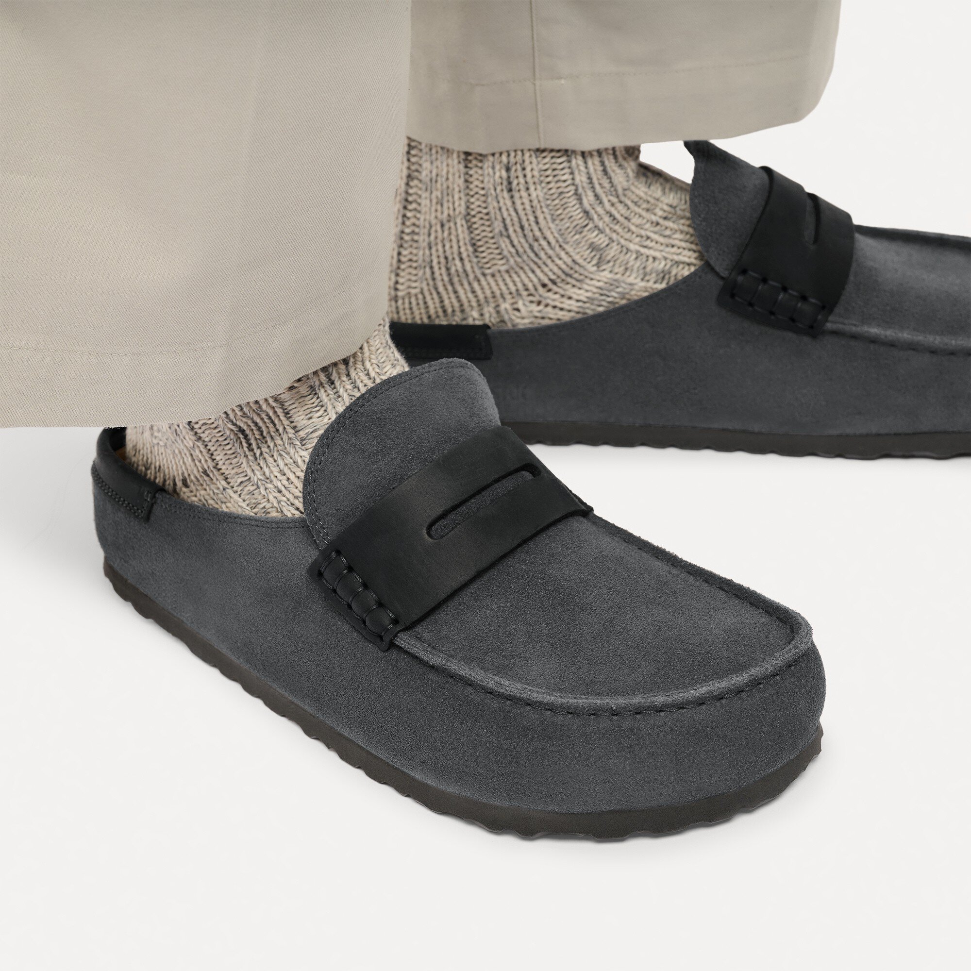 Сабо Birkenstock Naples Wrapped Mixed Leather, цвет: Угольный — фото 5