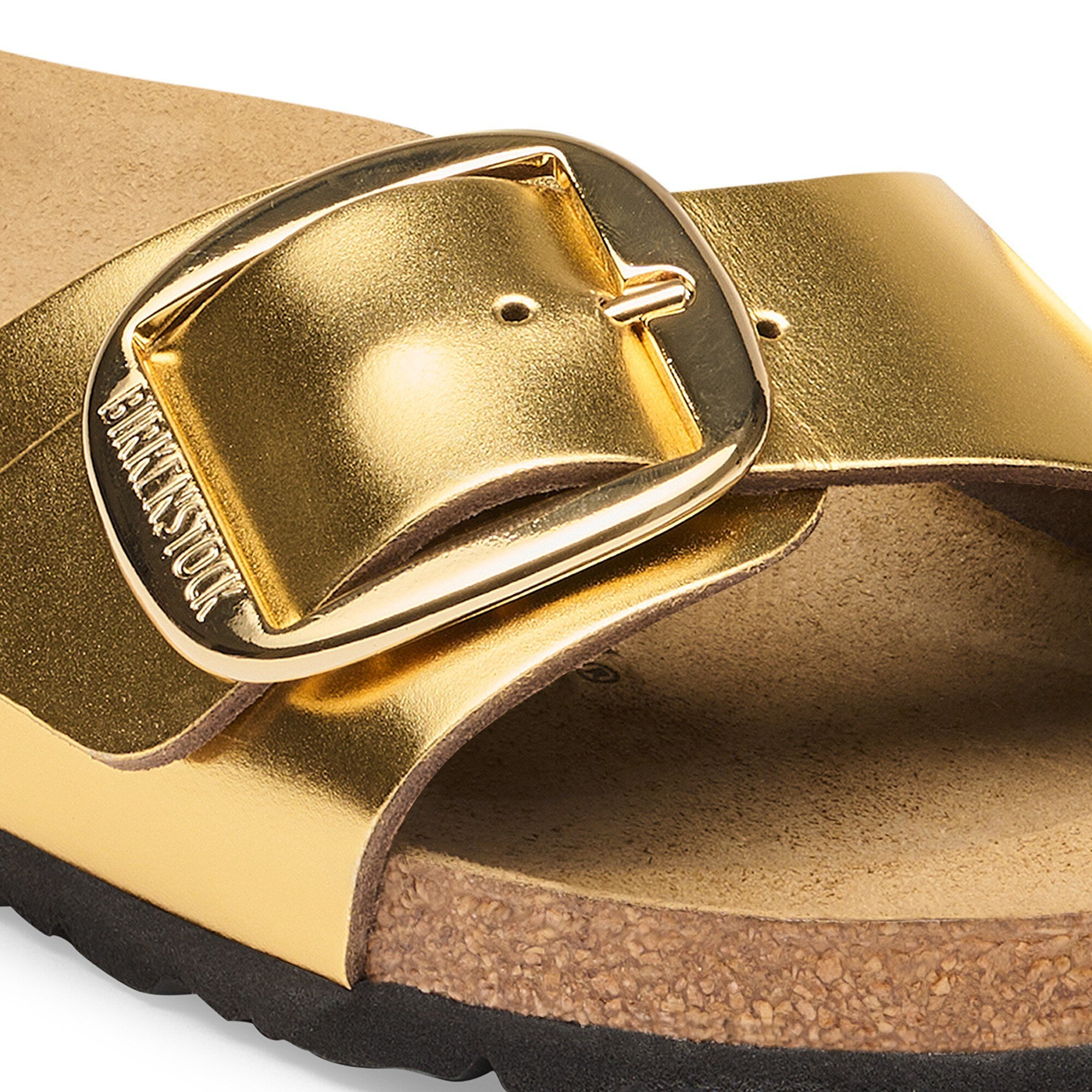 Женские сандалии Birkenstock Madrid Big Buckle Natural Leather, цвет: Золотой — фото 5