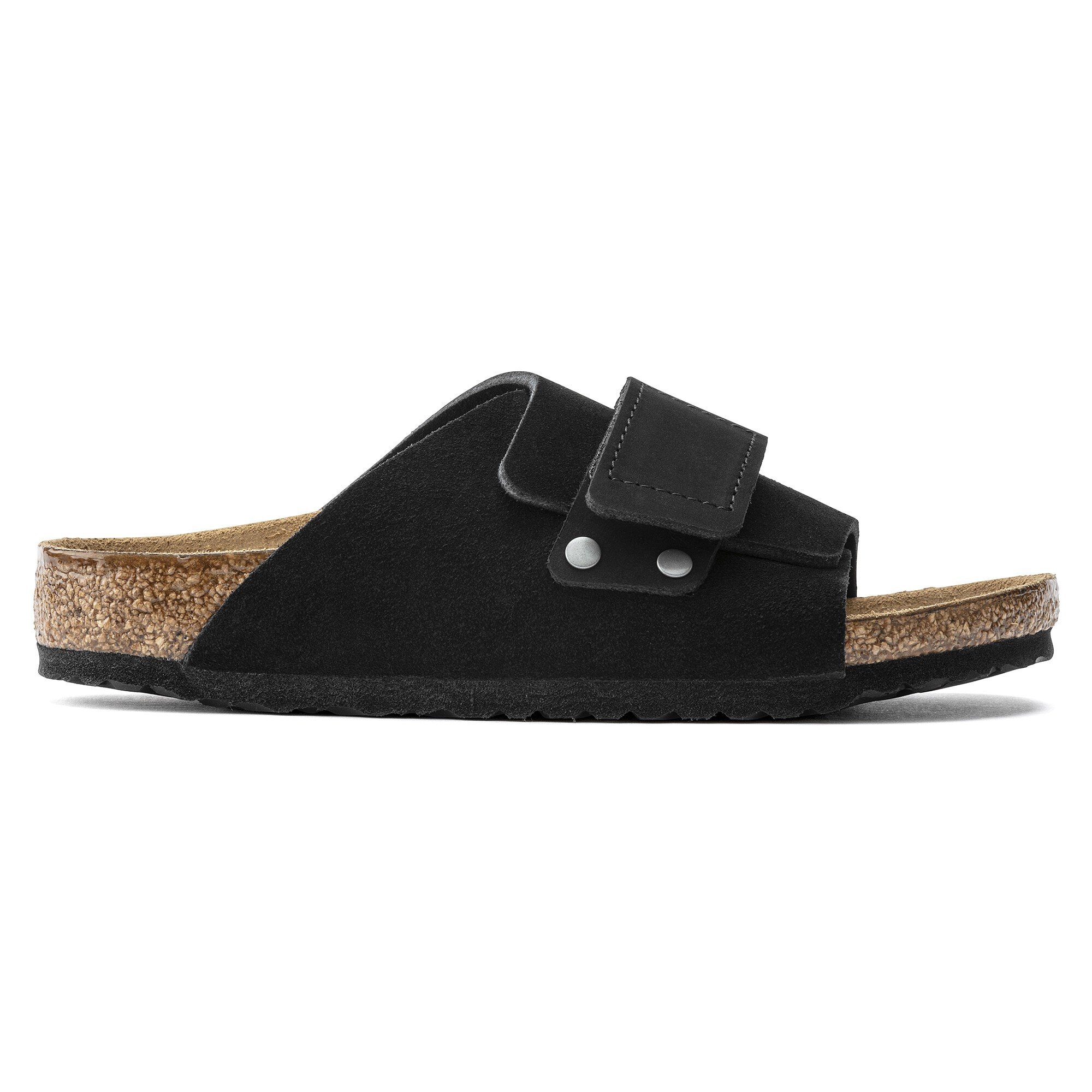 Детские сандалии Birkenstock Kyoto Kids Suede Leather Nubuck, цвет: Чёрный — фото 3