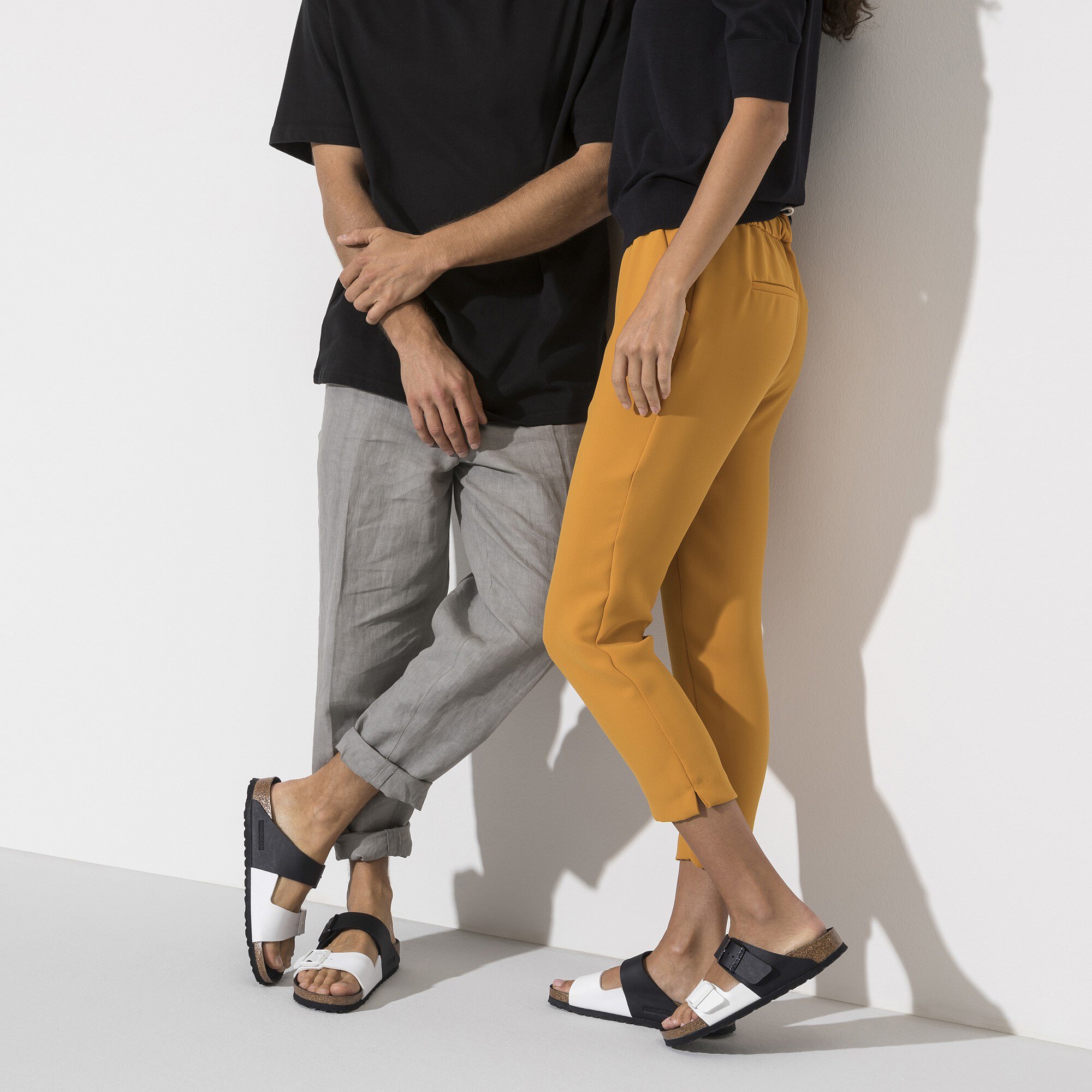 Сандалии Birkenstock Arizona Split Birko-Flor, цвет: Чёрный / Белый — фото 9