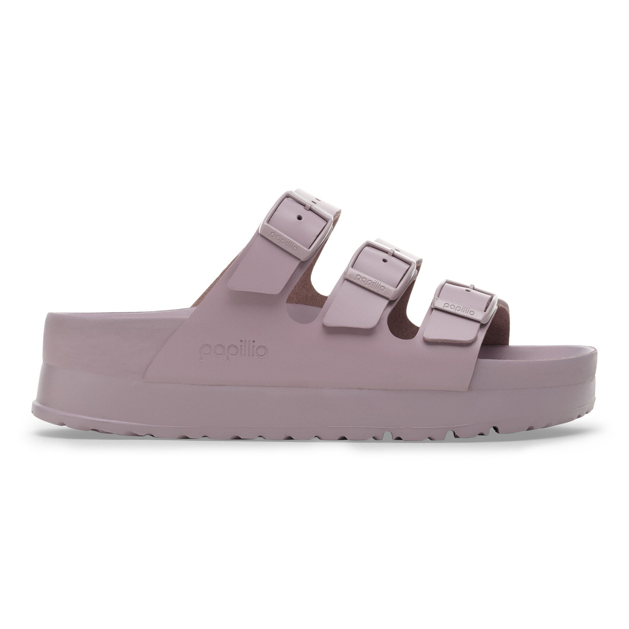 Женские сандалии Birkenstock Florida Flex Platform Natural Leather, цвет: Выцветший фиолетовый — фото 3