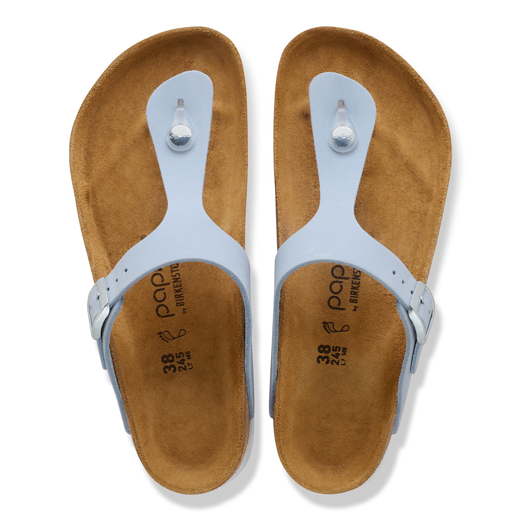 Женские сандалии Birkenstock Gizeh Flex Platform Nubuck Leather, цвет: Синий — фото 2