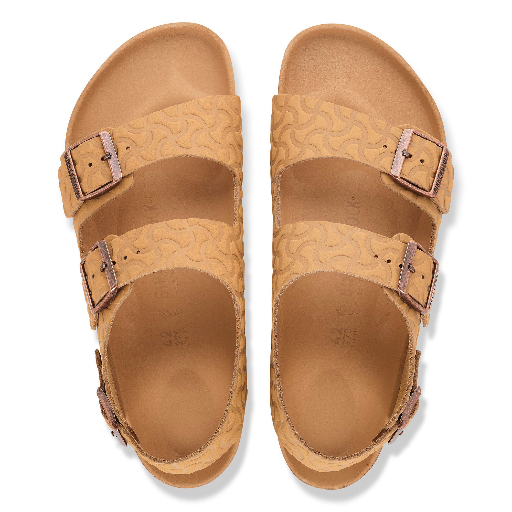 Сандалии Birkenstock Milano Natural Leather Embossed, цвет: Рыжевато-коричневый — фото 2