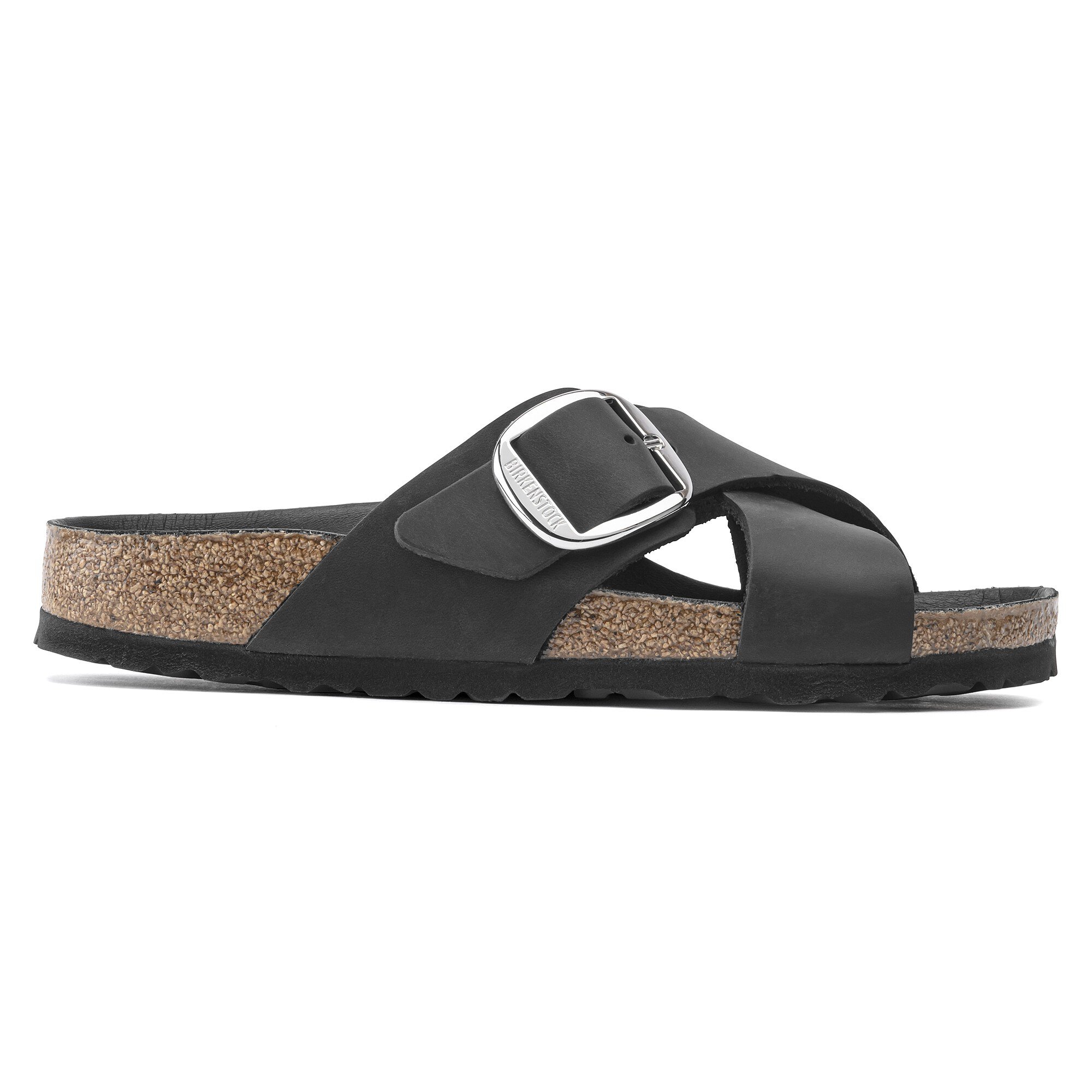 Женские сандалии Birkenstock Siena Big Buckle Natural Leather Oiled, цвет: Чёрный — фото 3