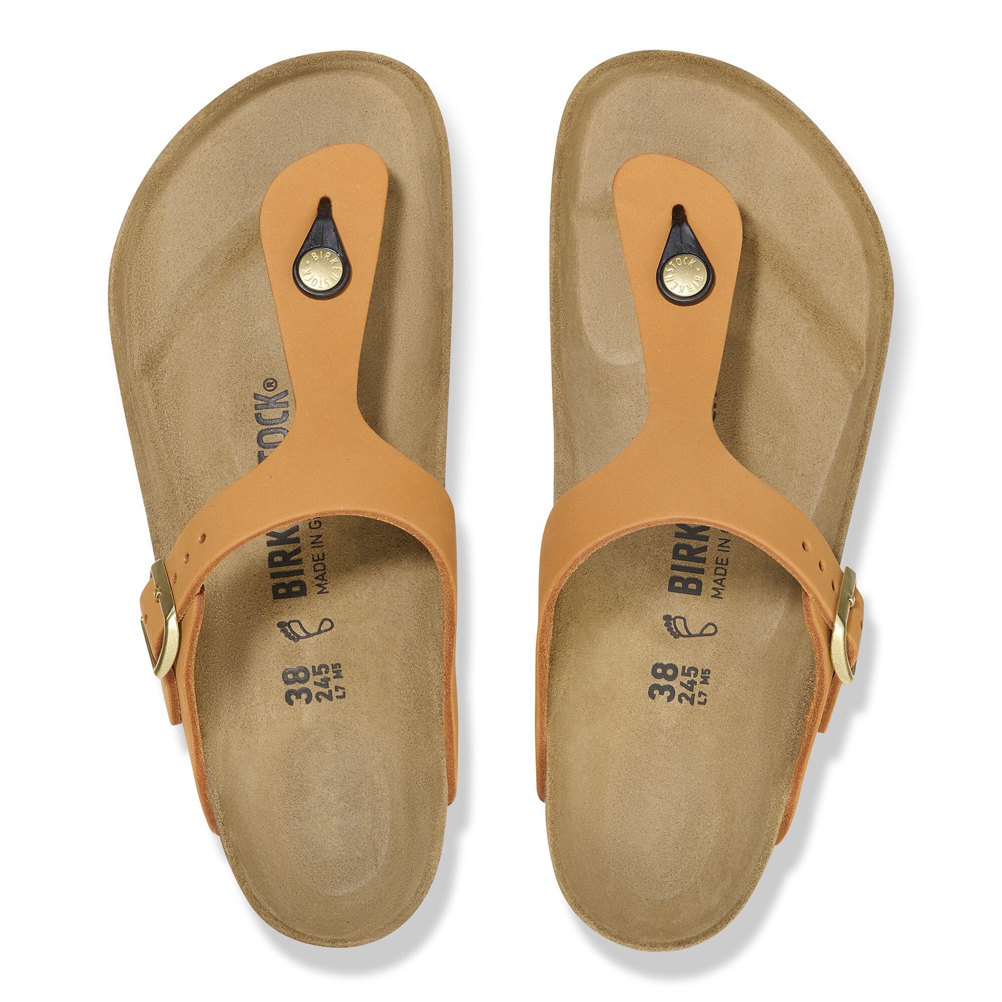 Женские сандалии Birkenstock Gizeh Nubuck Leather, цвет: Оранжевый — фото 2
