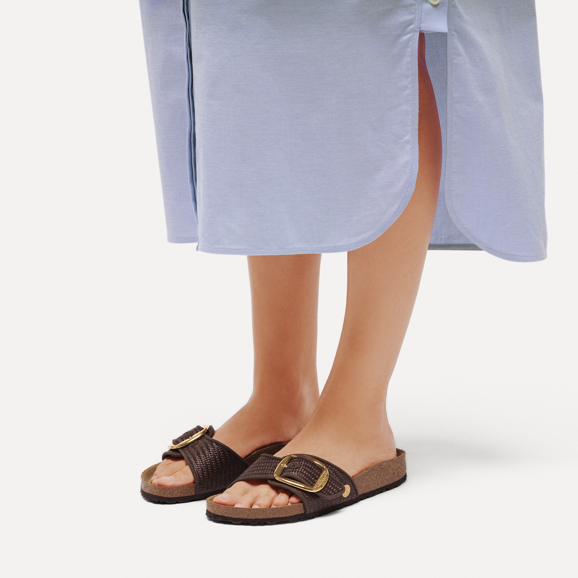 Женские сандалии Birkenstock Madrid Big Buckle Raffia Textile, цвет: Raffia Carafe — фото 6