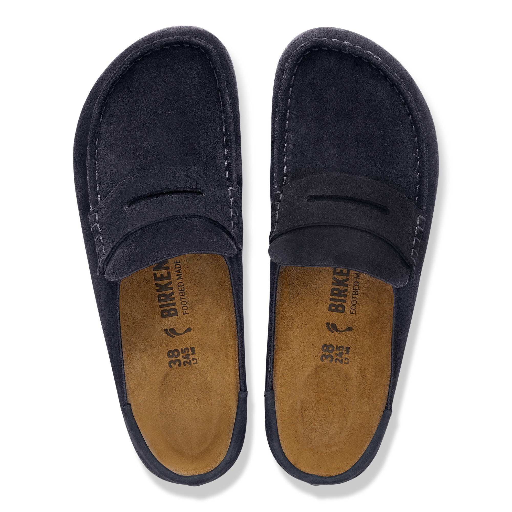 Сабо Birkenstock Naples Wrapped Suede Leather Nubuck, цвет: Полуночный синий — фото 2