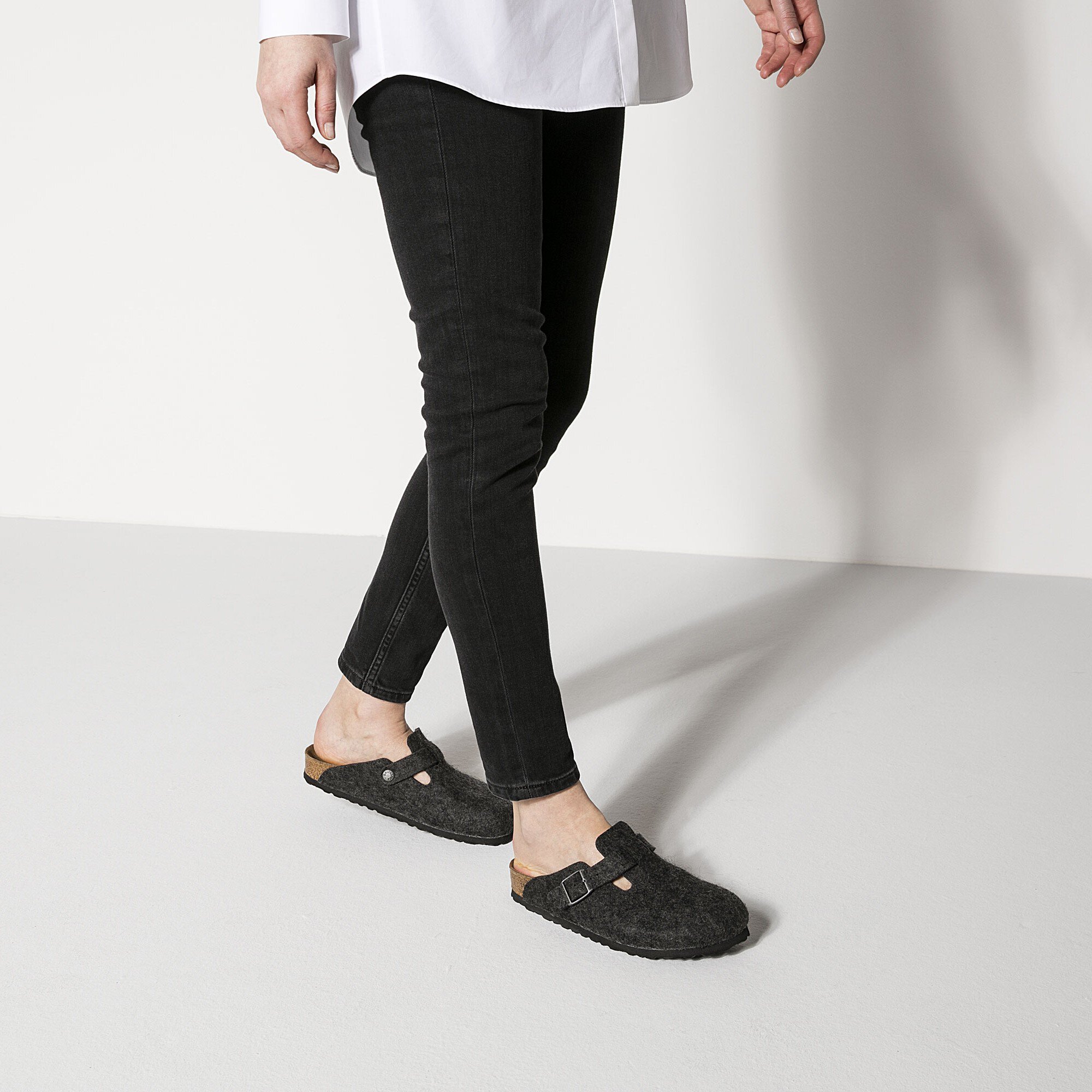 Сабо Birkenstock Boston Wool, цвет: Антрацитовый — фото 5