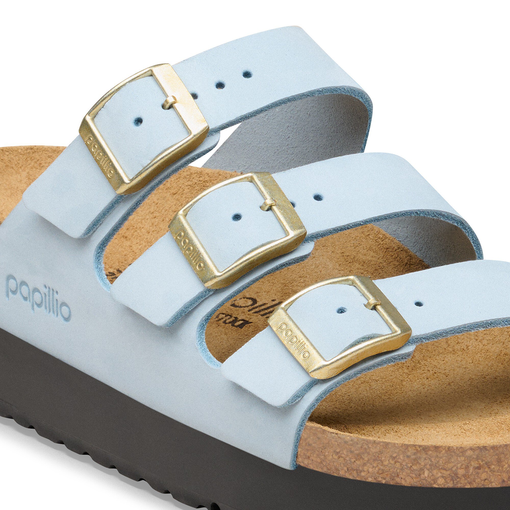 Женские сандалии Birkenstock Florida Flex Platform Nubuck Leather, цвет: Синий — фото 6