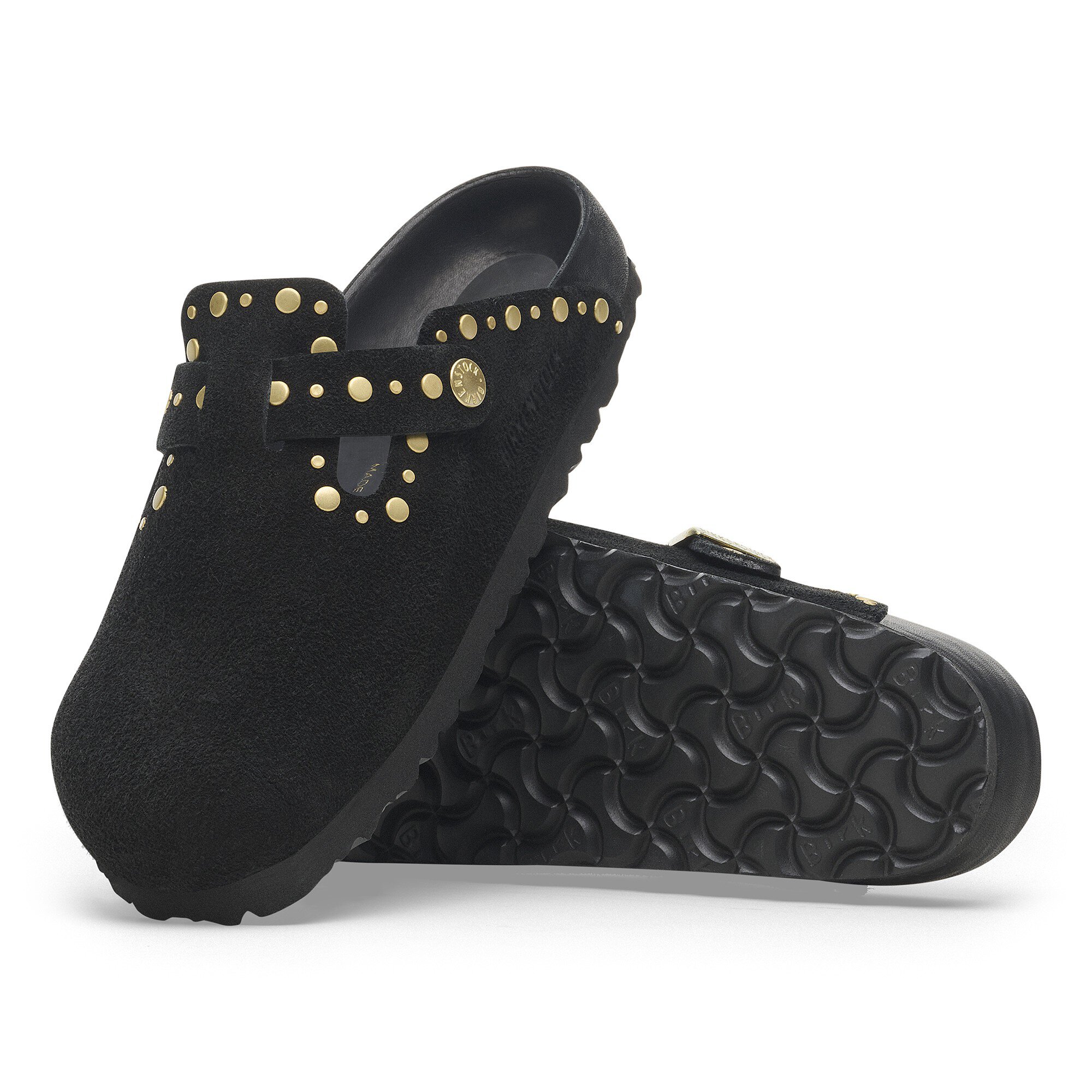 Сабо Birkenstock Boston Rivet Suede Leather, цвет: Чёрный — фото 6