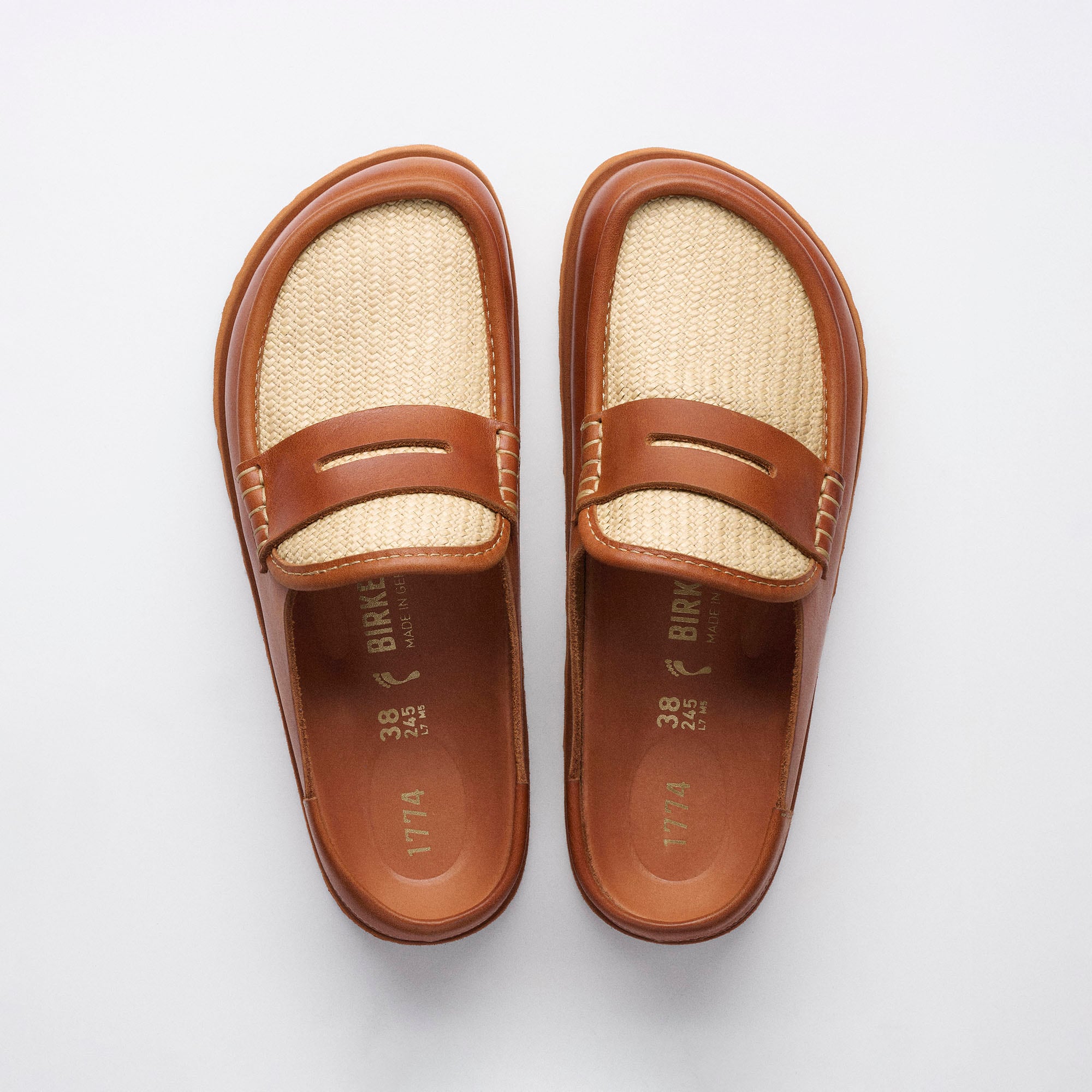 1774 Naples Wrapped Raffia Mixed Material in Color Ginger Brown