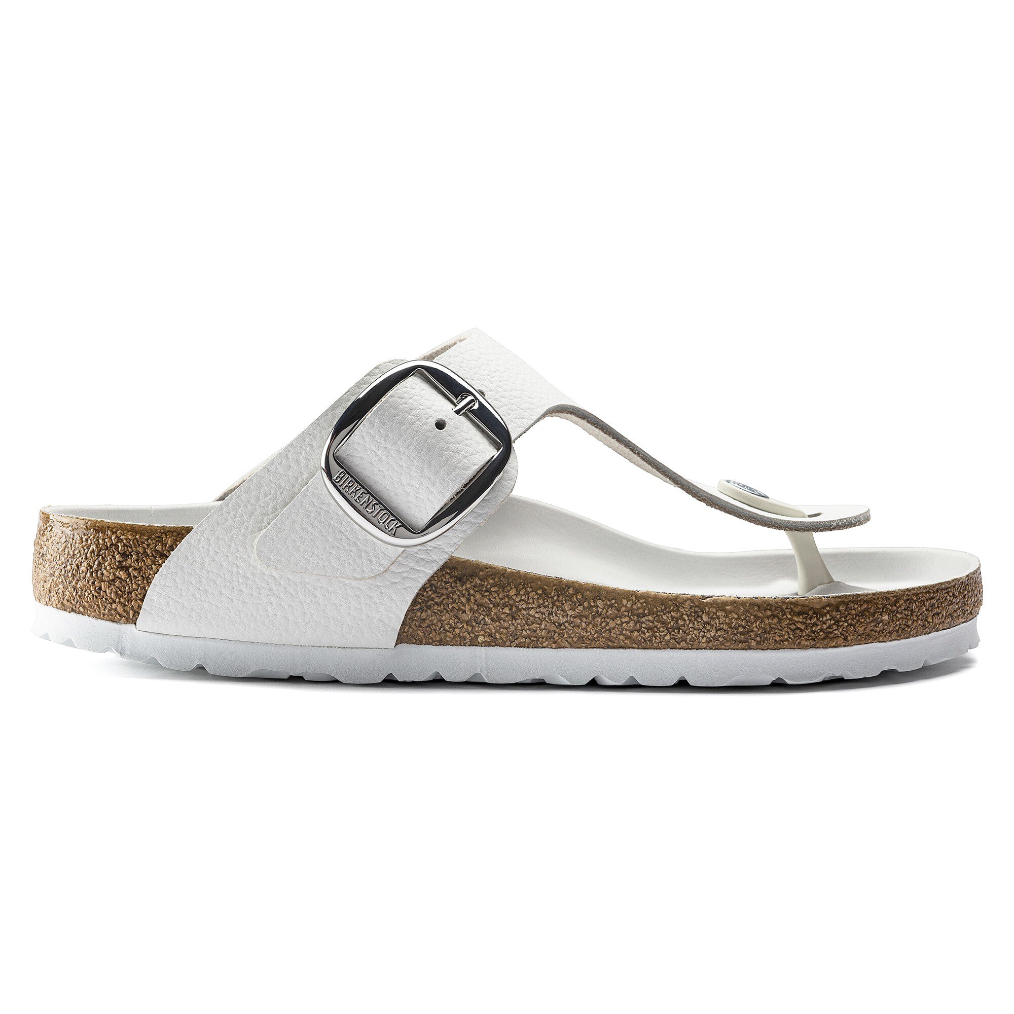 Женские сандалии Birkenstock Gizeh Big Buckle Natural Leather, цвет: Белый — фото 3