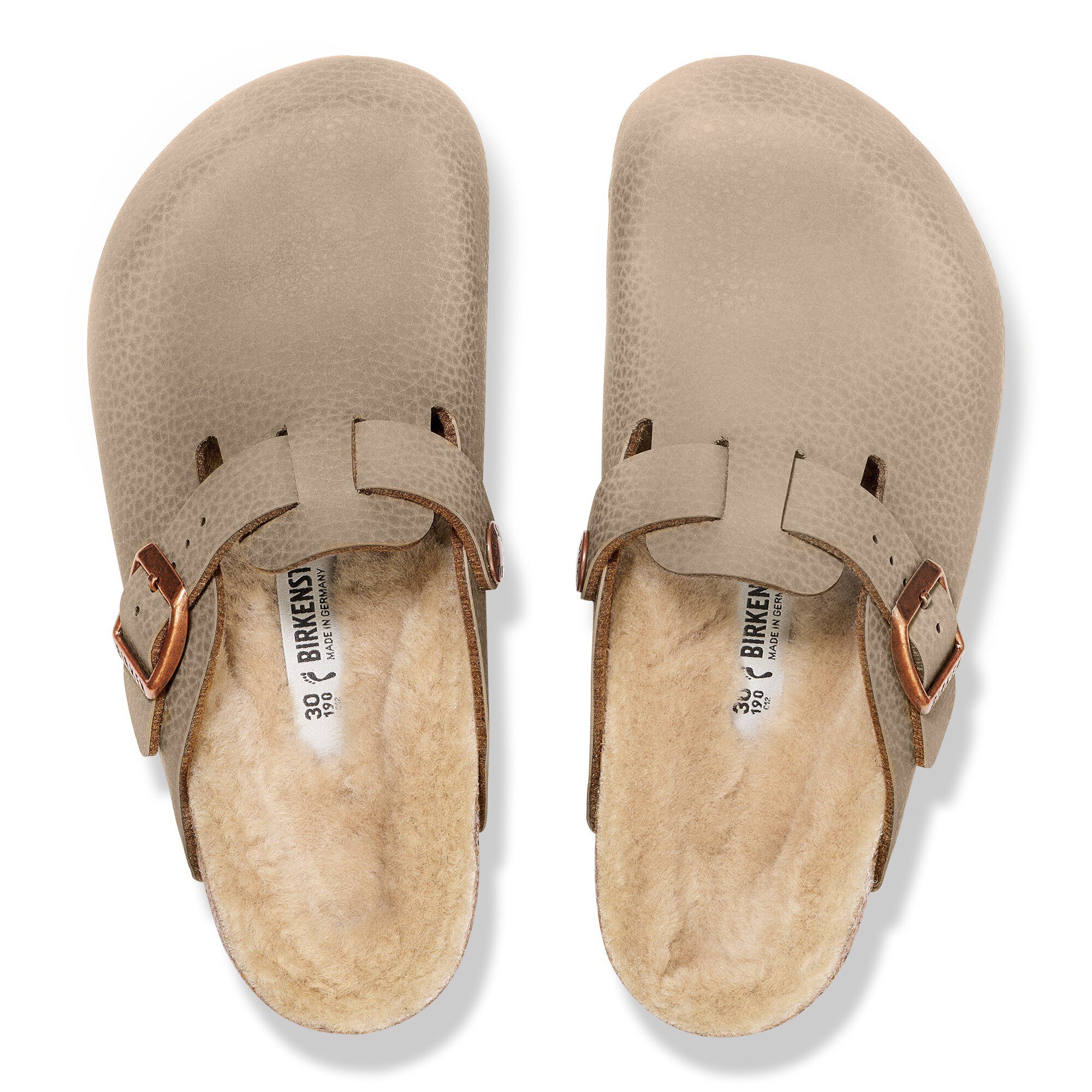 Детские сабо Birkenstock Boston Kids Birko-Flor, цвет: Пустынный серый / Серо-коричневый — фото 2