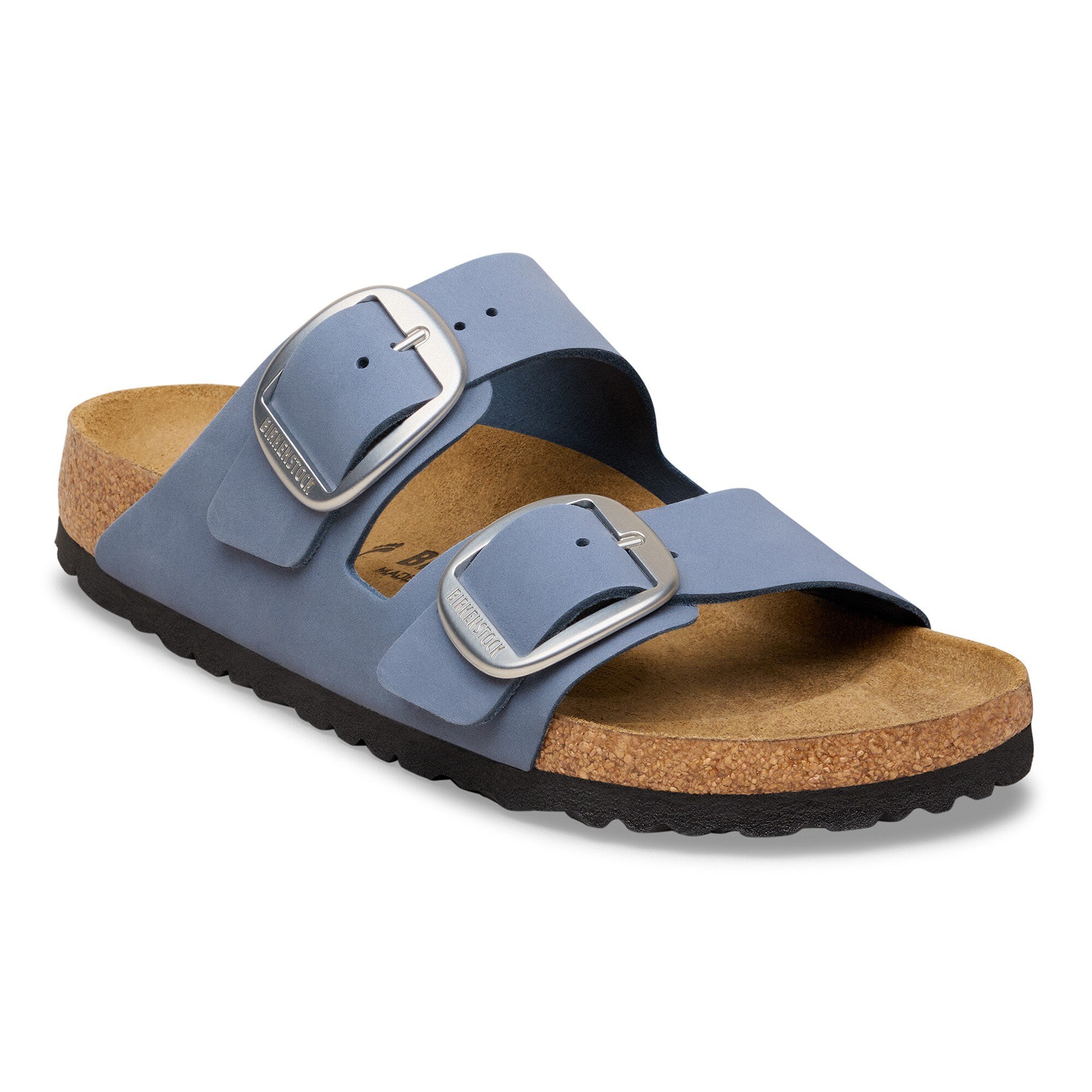 Arizona Big Buckle Nubuck Leather in Color Stone Blue | BIRKENSTOCK US